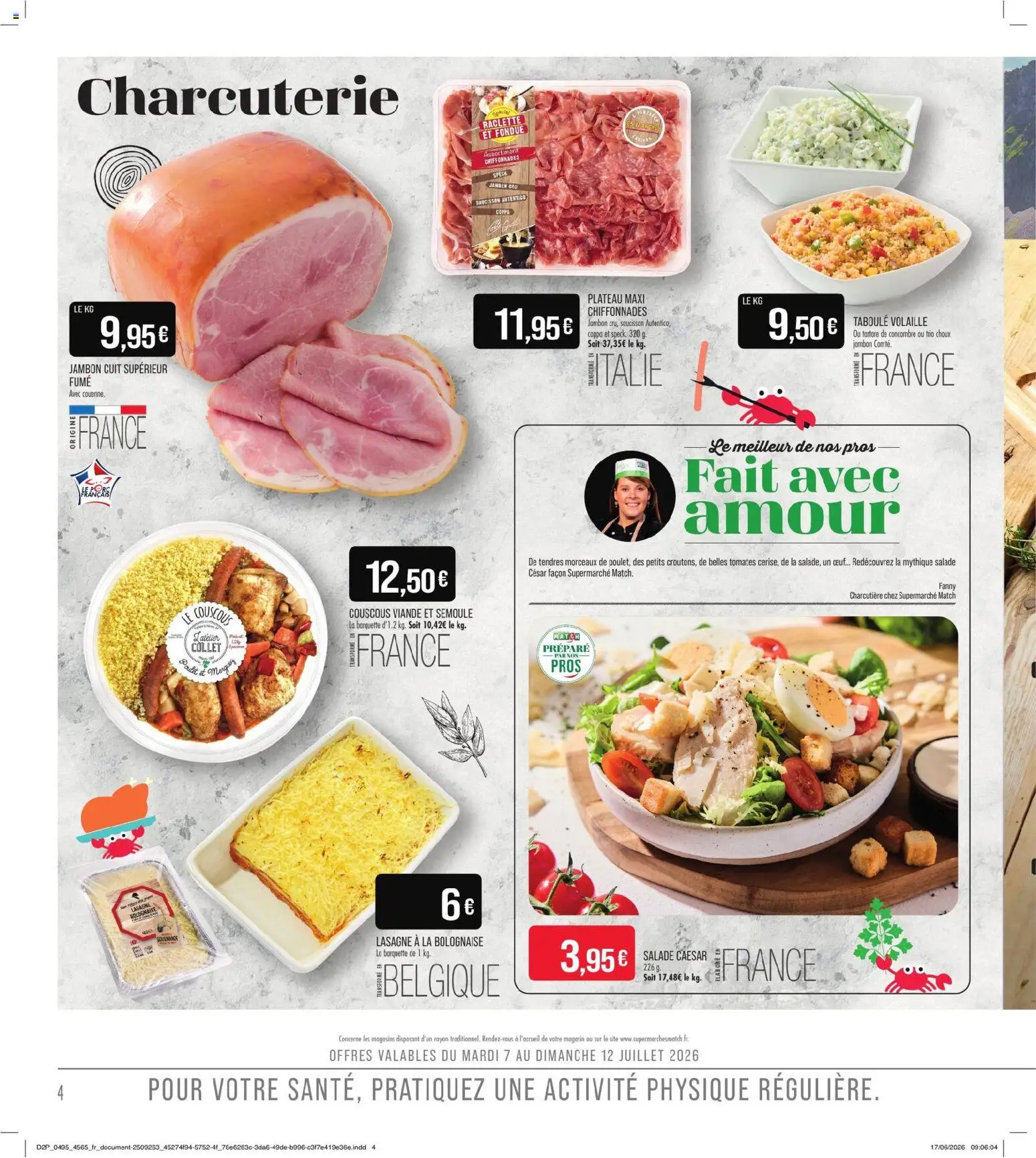 {H1} | Page: 4 | Produits: Salade, Plateau, Jambon, Tomates