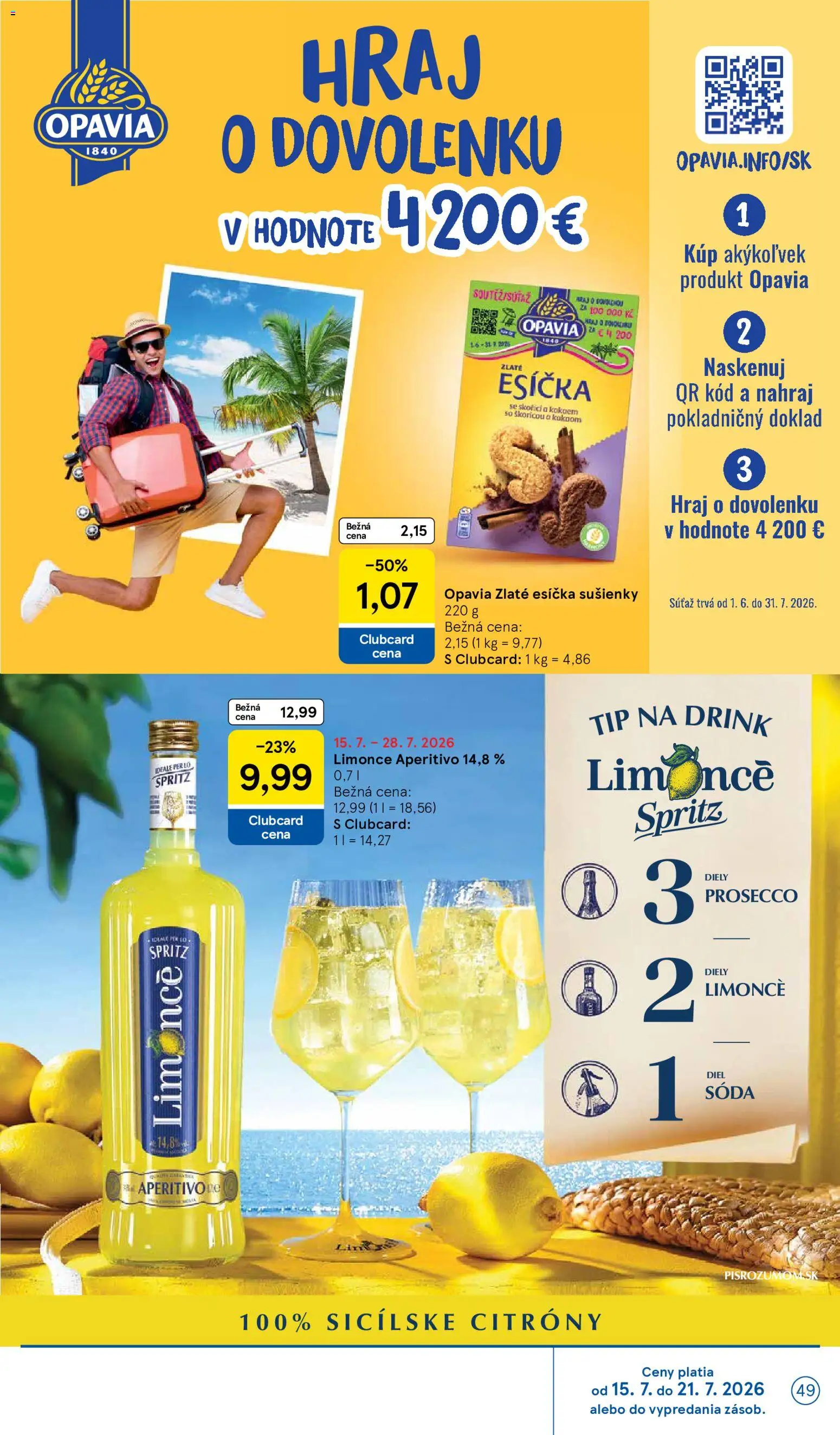 Nové Tesco akcie – leták je platný od 15.07.2026 | Strana: 49 | Produkty: Prosecco, Sušienky, Citróny