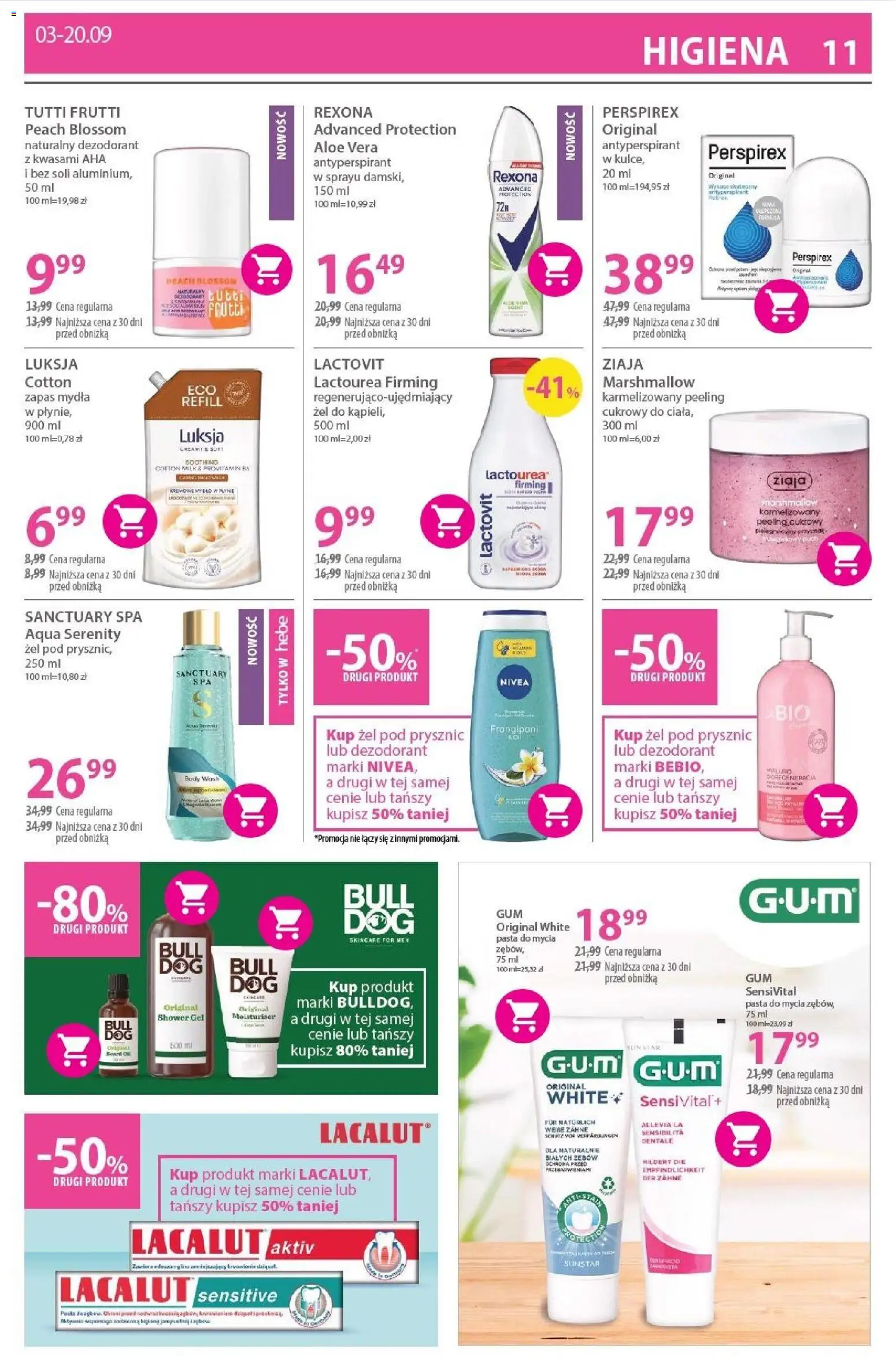 Hebe gazetka od 03.09.2026 | Strona: 11 | Produkty: Prysznic, Pasta, Dezodorant, Lacalut