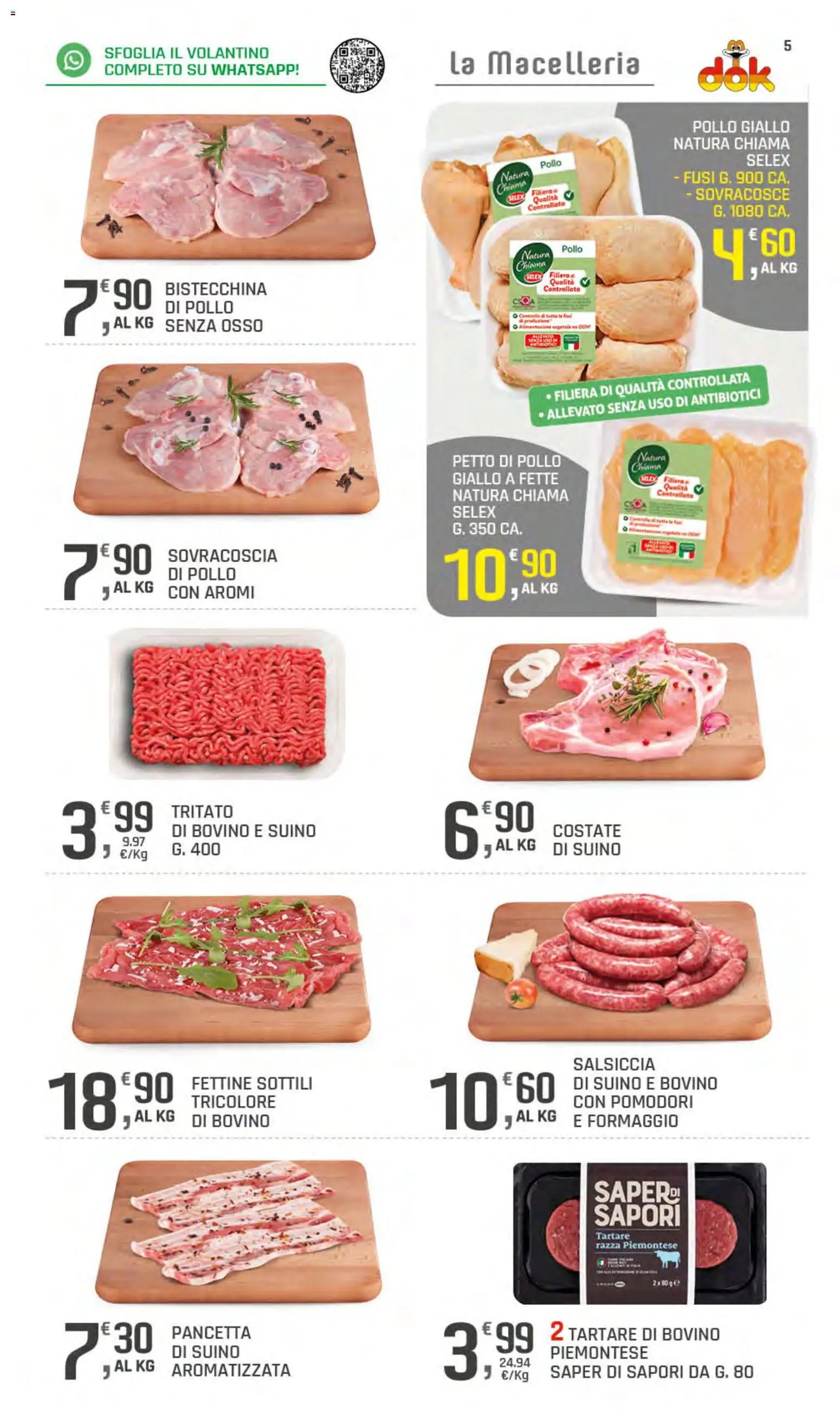 Volantino DOK del 11.06.2026 | Pagina: 5 | Prodotti: Pollo, Suino, Salsiccia, Pomodori
