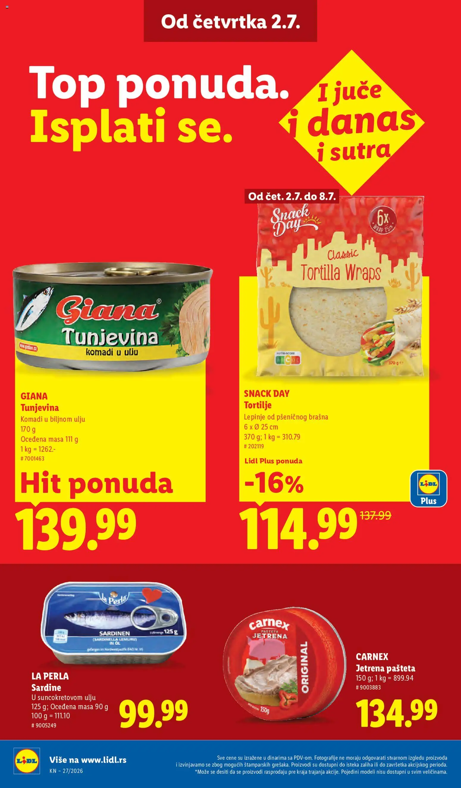 Lidl katalog - važi od 02.07.2026 | Strana: 28 | Proizvode: Pašteta