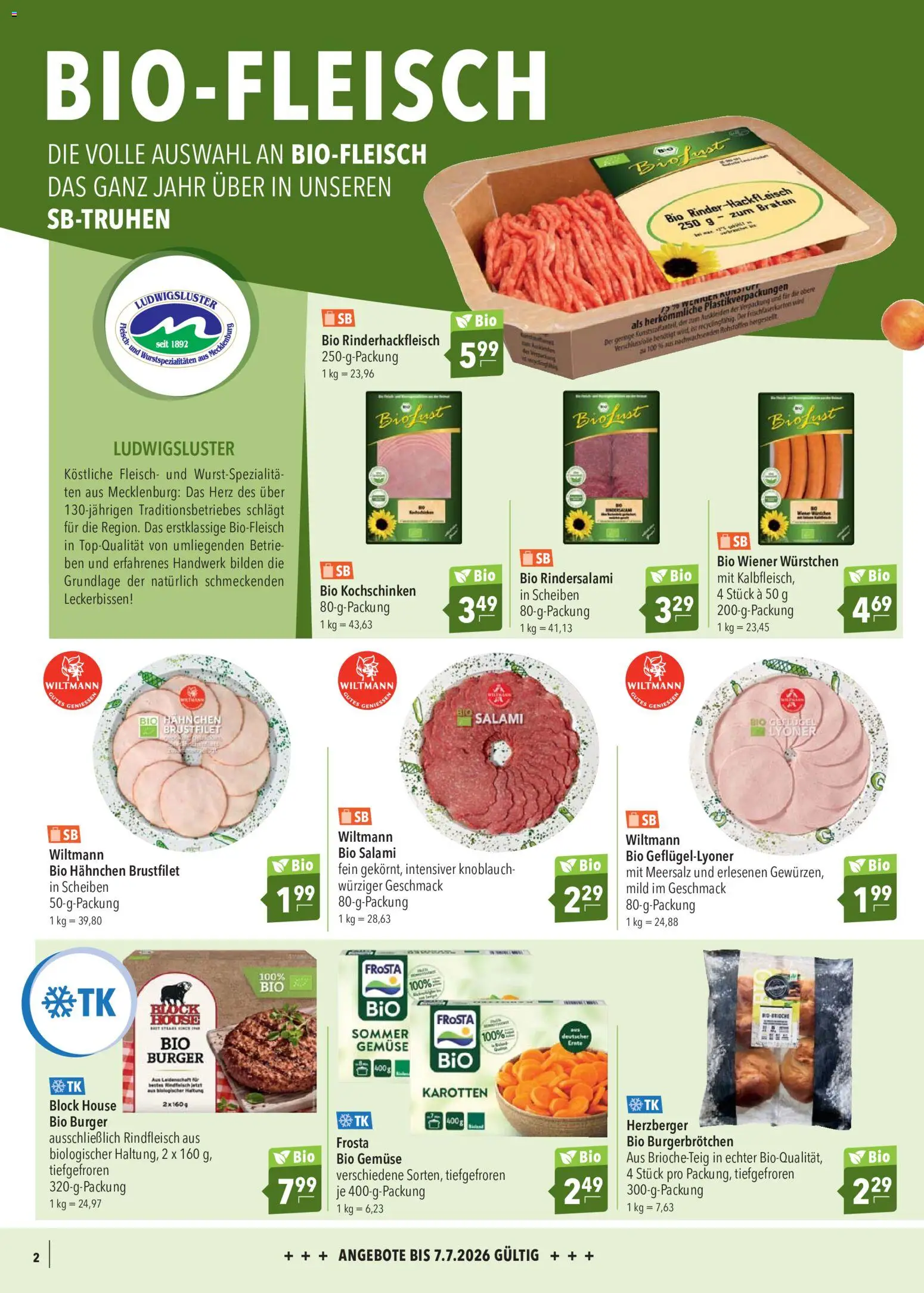 CITTI Markt Bio logisch! – gültig ab 24.06.2026 | Seite: 2 | Produkte: Burger, Frosta, Knoblauch, Rindfleisch