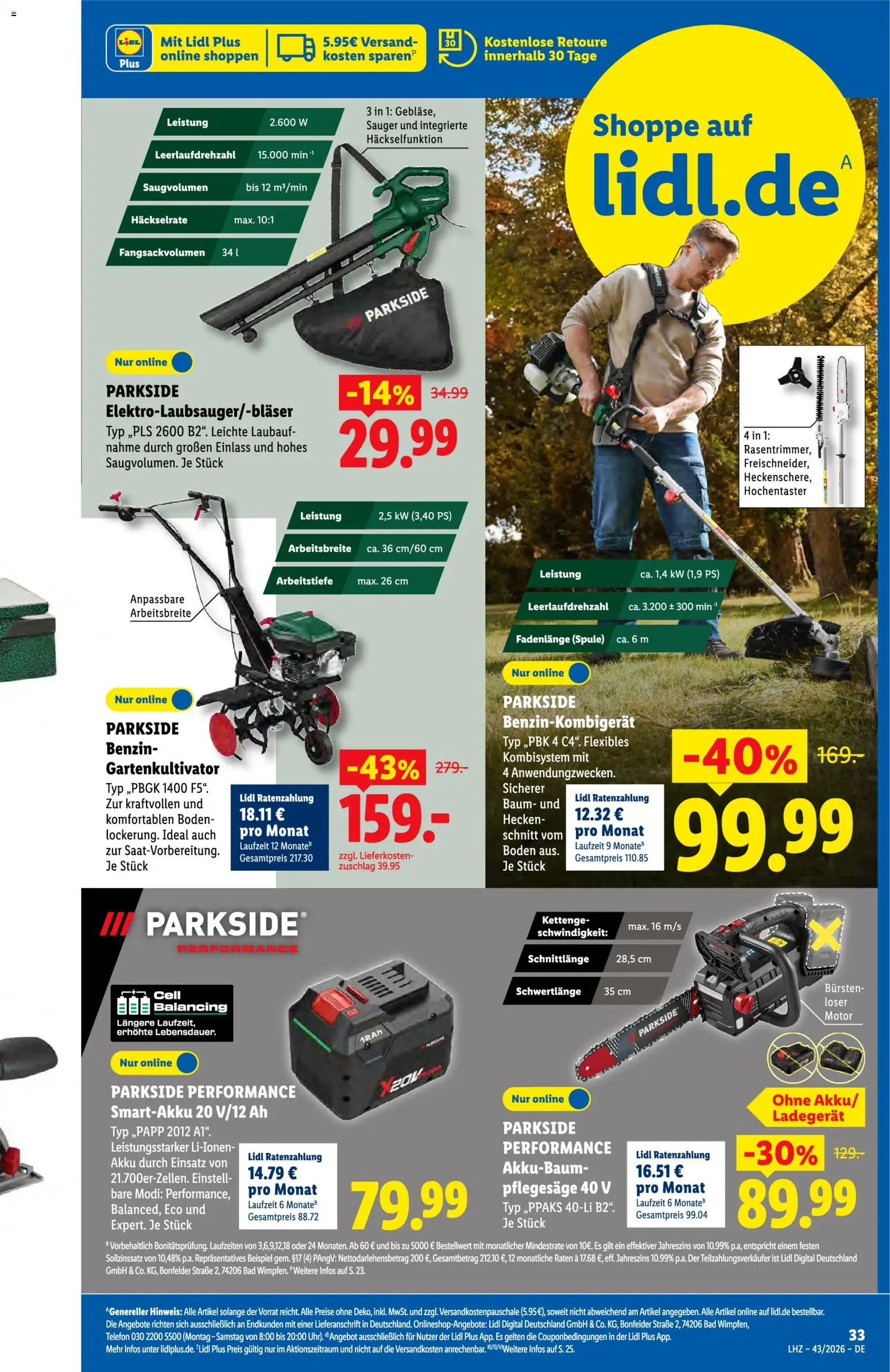 Lidl Německo leták od 19.10.2026 | Strana: 49 | Produkty: Parkside, Benzín, Telefon