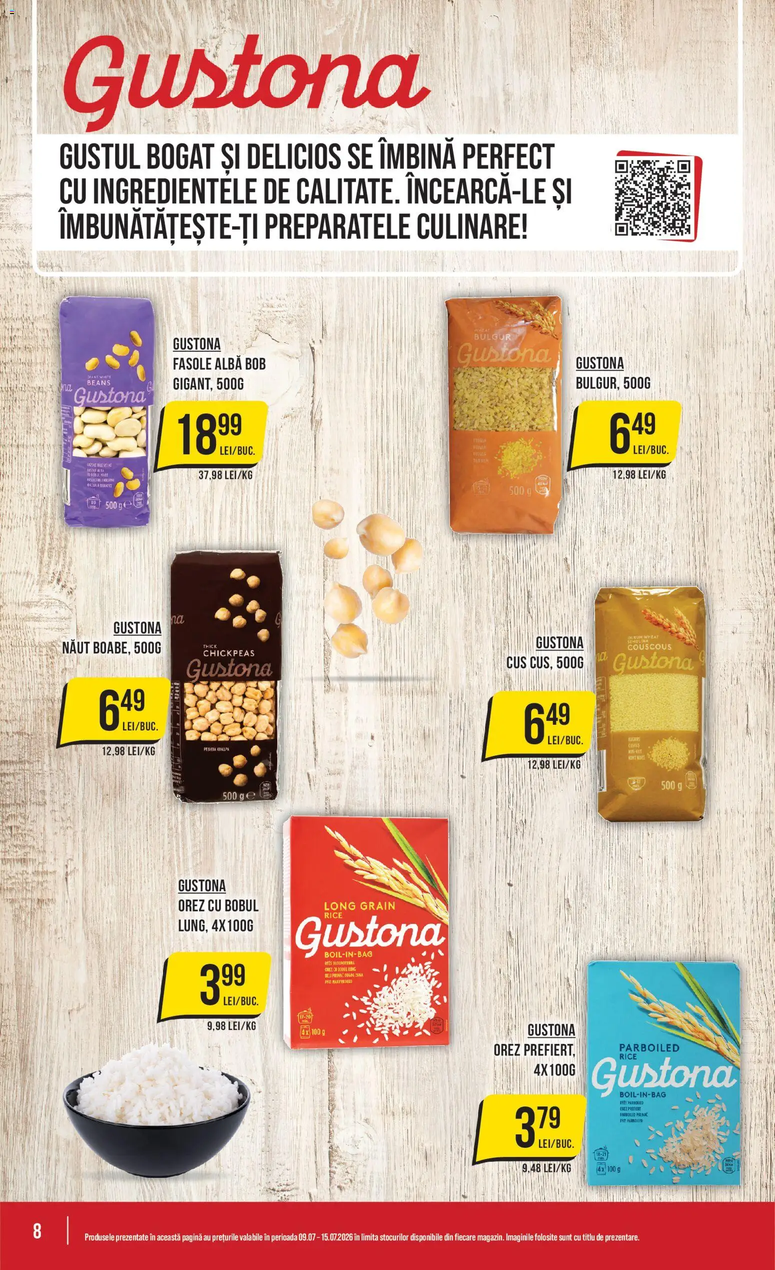 Noul catalog Mega Image – valabil de la 09.07.2026 | Pagină: 8 | Produse: Orez, Fasole albă