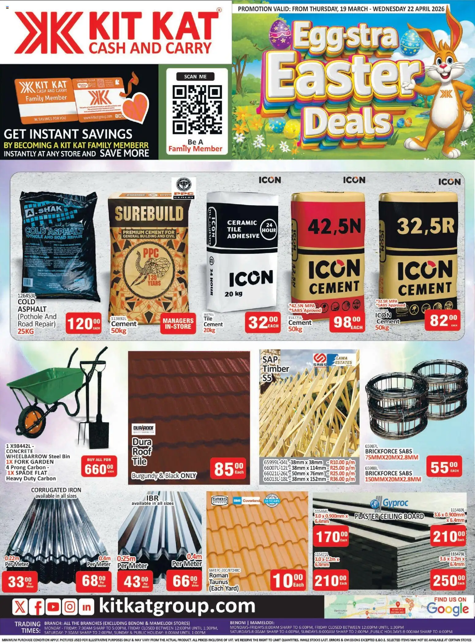 New KIT KAT Cash & Carry catalogue – valid from 19.03.2026 | Page: 1 | Products: Iron, Adhesive, Wheelbarrow, Plaster