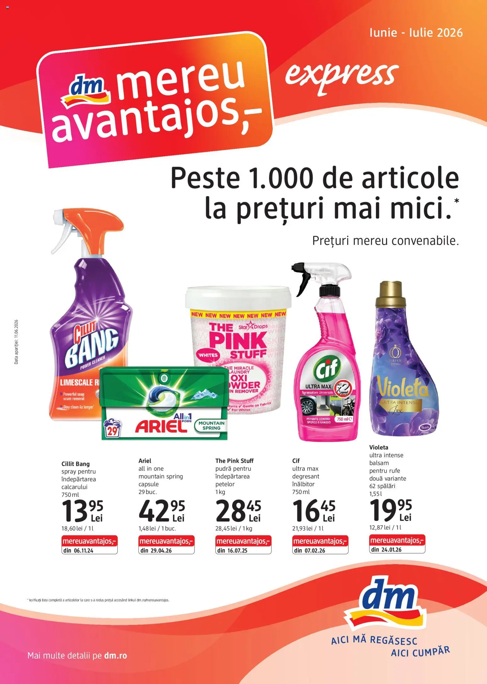 Noul catalog DM drogeriemarkt – valabil de la 11.06.2026 | Pagină: 1 | Produse: Pomelo, Balsam, Yorgan, Detergent