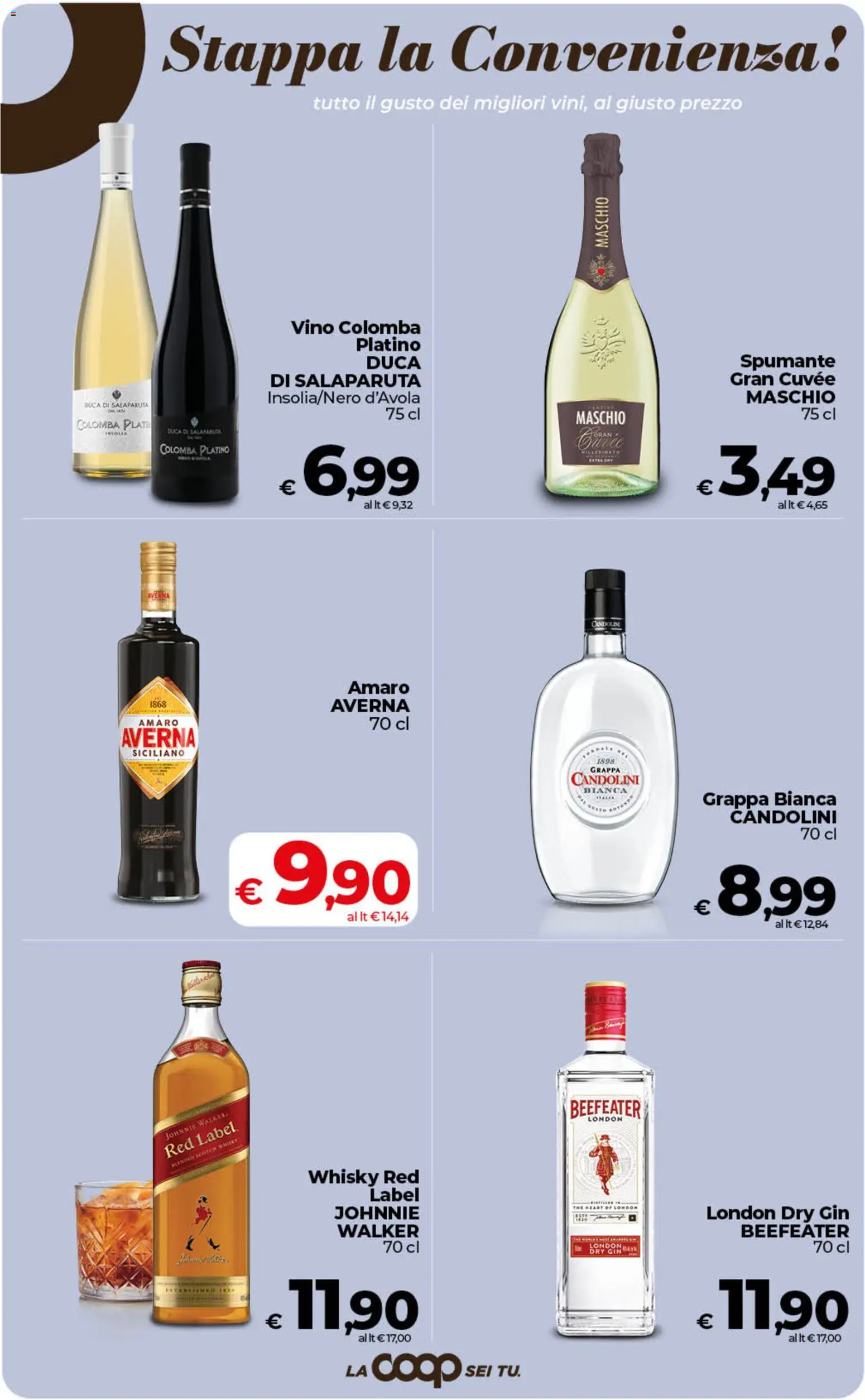 Volantino COOP del 07.05.2026 | Pagina: 33 | Prodotti: Gin, Whisky, Spumante, Amaro