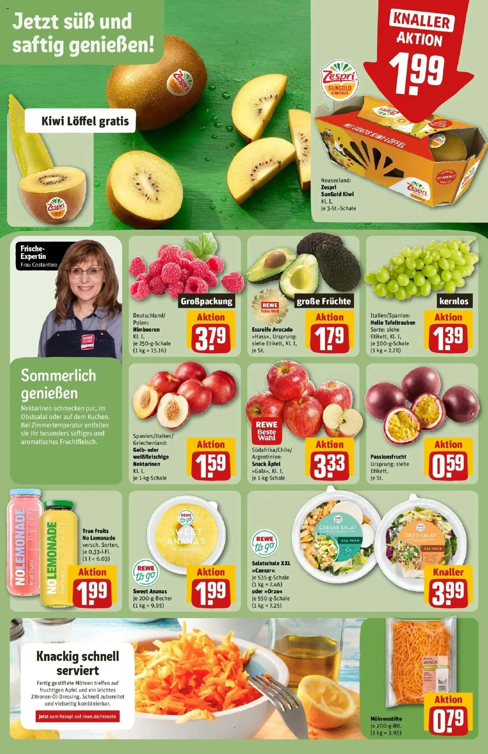 REWE Prospekt ab 10.08.2026 zum Blättern » Angebote | Seite: 4 | Produkte: Himbeeren, Met, Nektarinen, Avocado