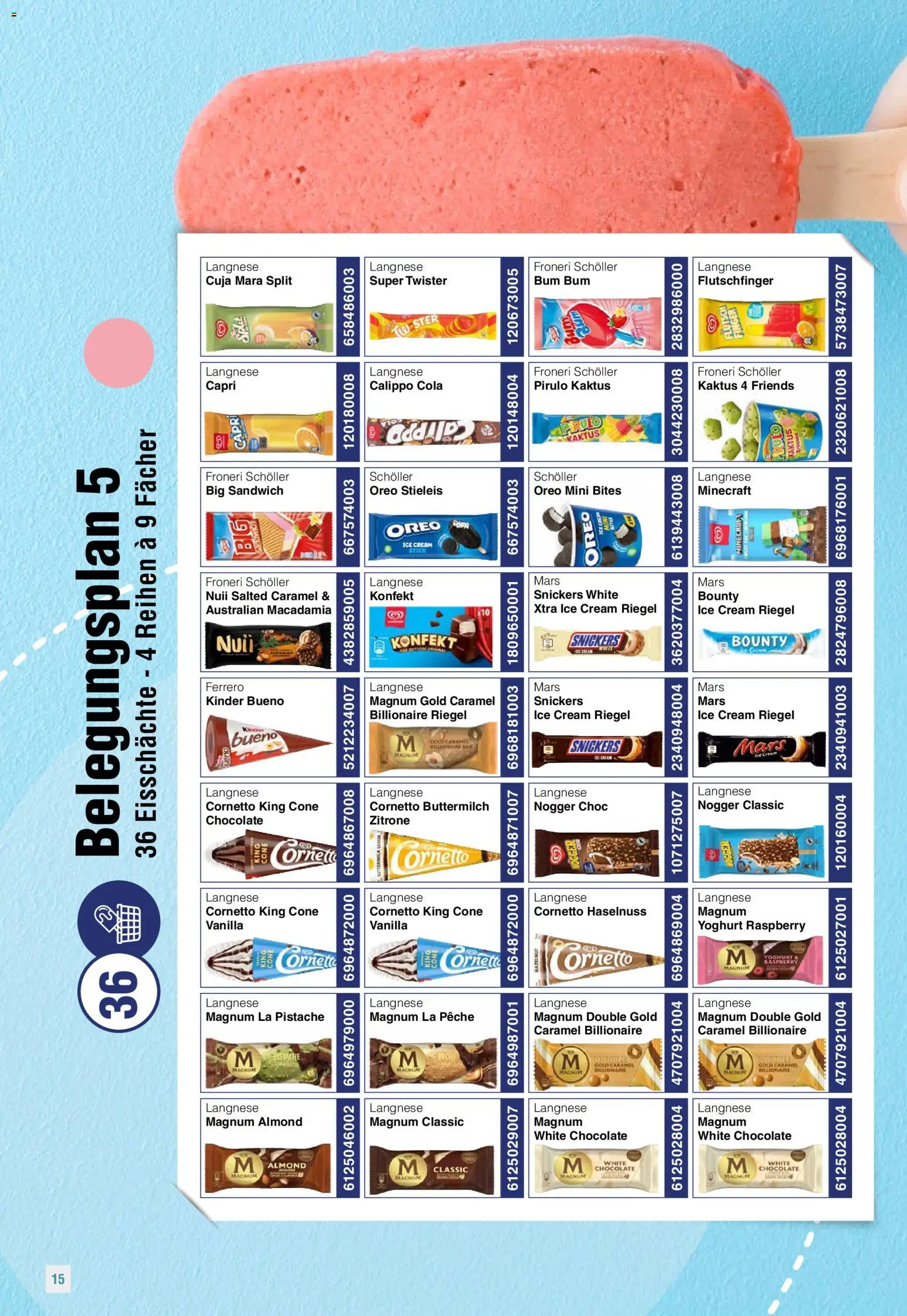 Handelshof Eiskonzept 2026 – gültig ab 01.01.2026 | Seite: 15 | Produkte: Langnese, Buttermilch, Cola, Zitrone