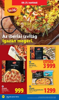 Lidl akciós újság - amely érvényes a következő dátumtól: 2026.09.17. | Oldal: 60 | Termékek: Seafood, Garnéla, Chorizo, Pizza