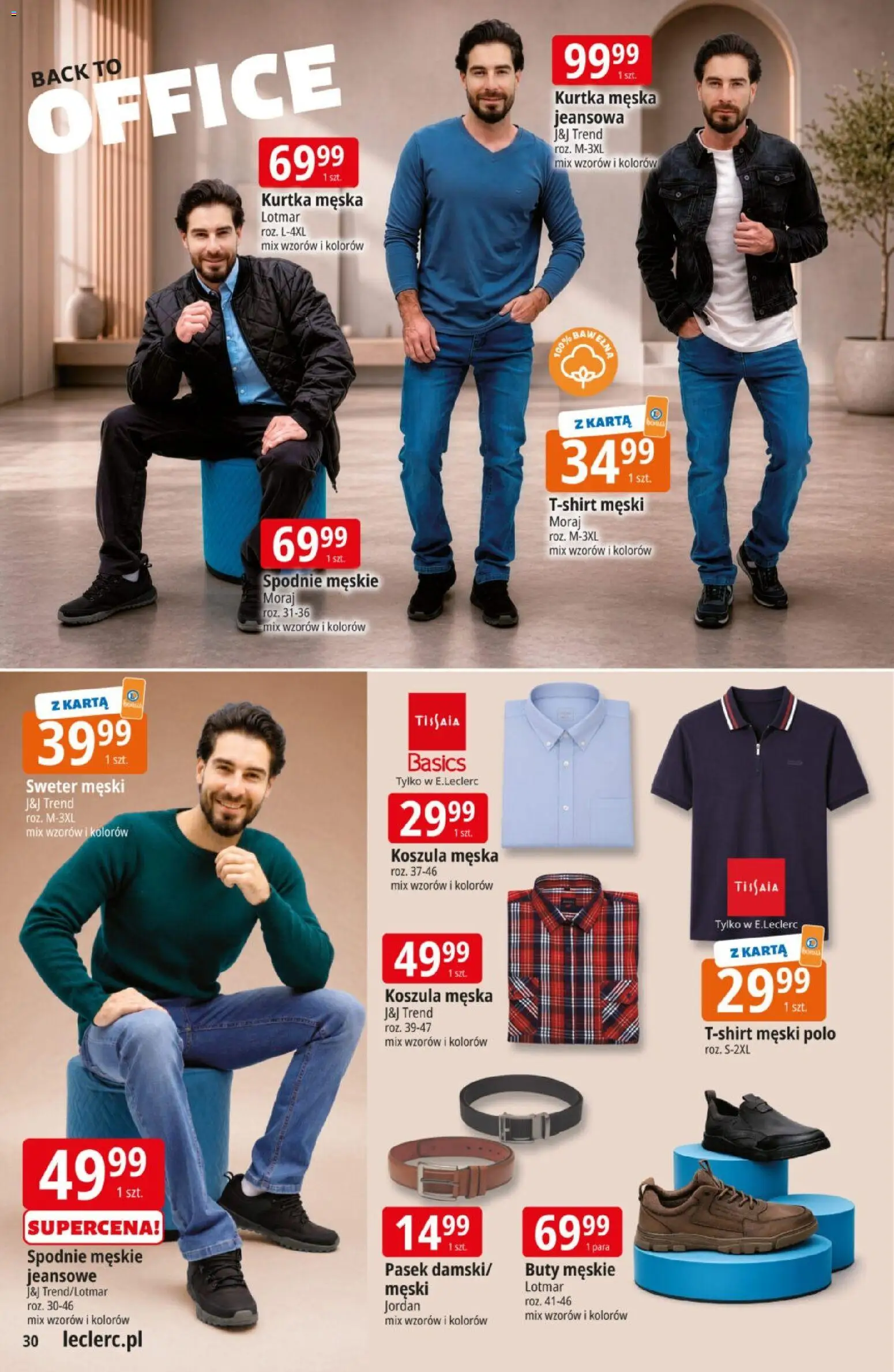 E.Leclerc gazetka od 11.08.2026 | Strona: 30 | Produkty: Karta, Sweter, Spodnie, Pasek