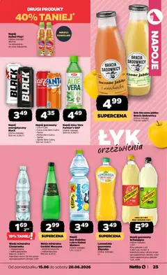 Pogląd oferty "Netto gazetka od poniedziałku spożywcza" - ważna od 15.06.2026 | Strona: 25 | Produkty: Sprite, Cechini muszyna, Woda, Owoce