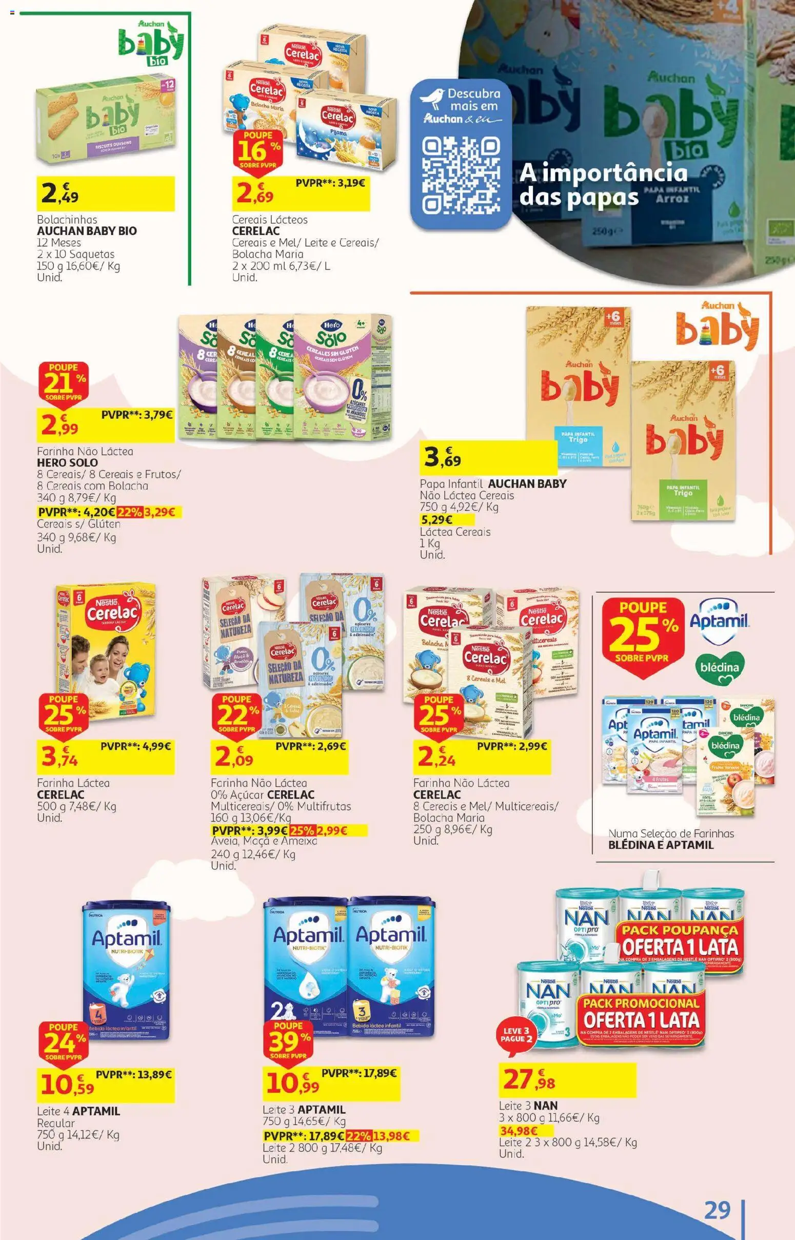 Auchan folheto - Cozinhar com prazer │ válido de 22/09/2026 | Página: 29 | Produtos: Leite, Papa infantil, Arroz, Farinha