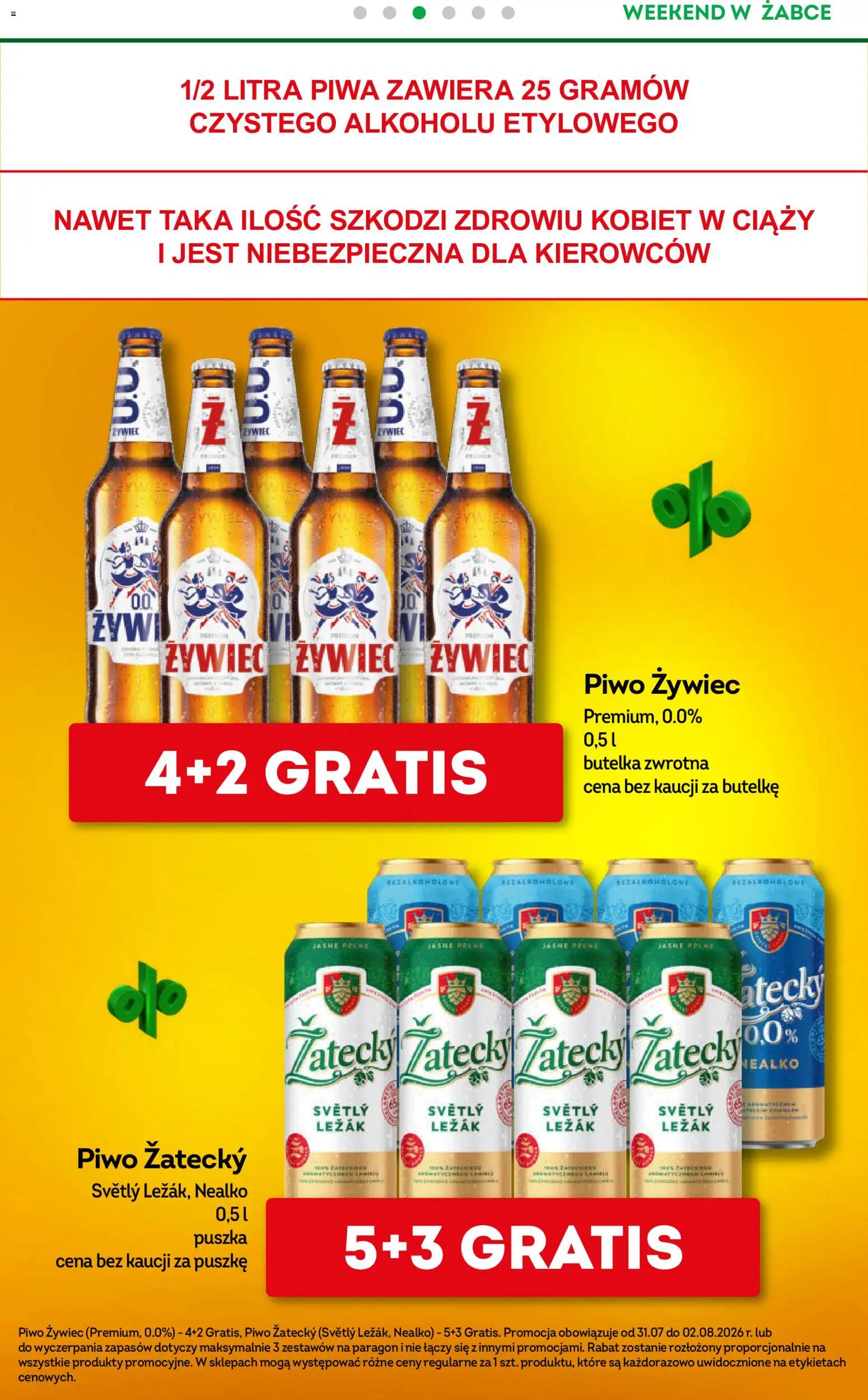 Żabka gazetka - Weekendowe promocje od 31.07.2026 | Strona: 4 | Produkty: Leżak, Piwo