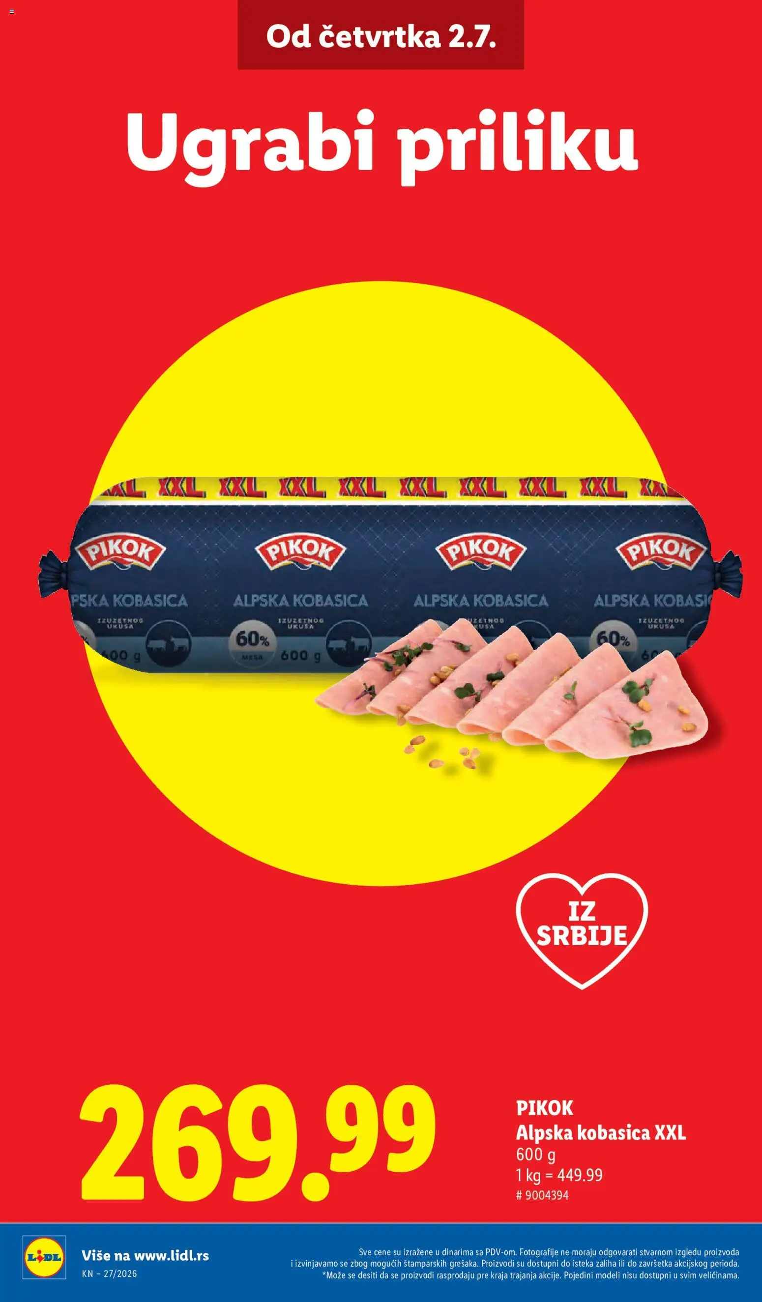 Lidl katalog - važi od 02.07.2026 | Strana: 4 | Proizvode: Kobasica