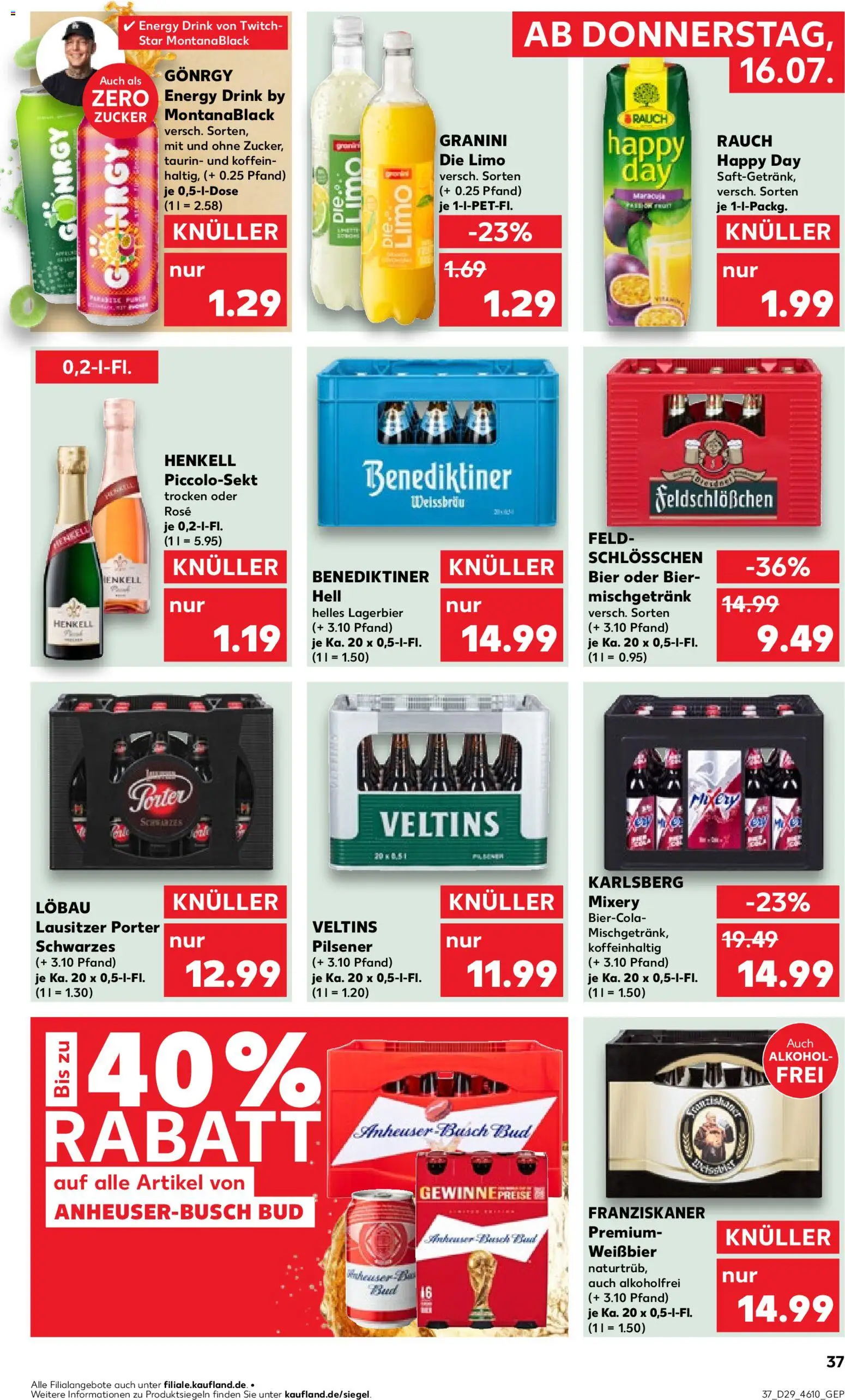 Kaufland Německo leták - Postdam od 16.07.2026 | Strana: 37 | Produkty: Granini, Energy drink