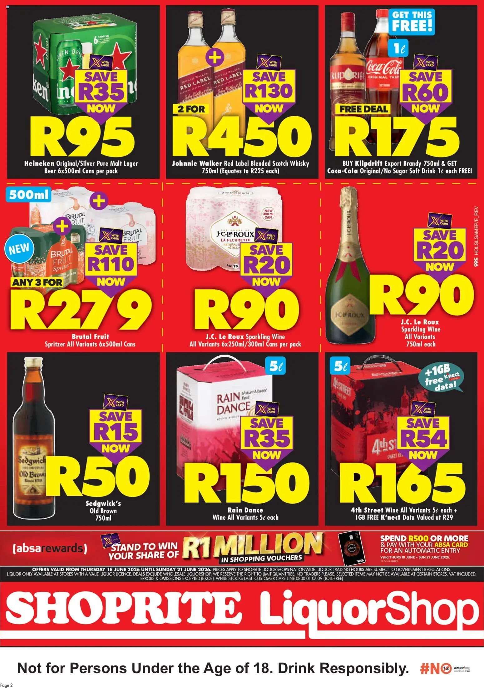 New Shoprite catalogue – valid from 18.06.2026 | Page: 2 | Products: Data, Wine, Beer, Fruit
