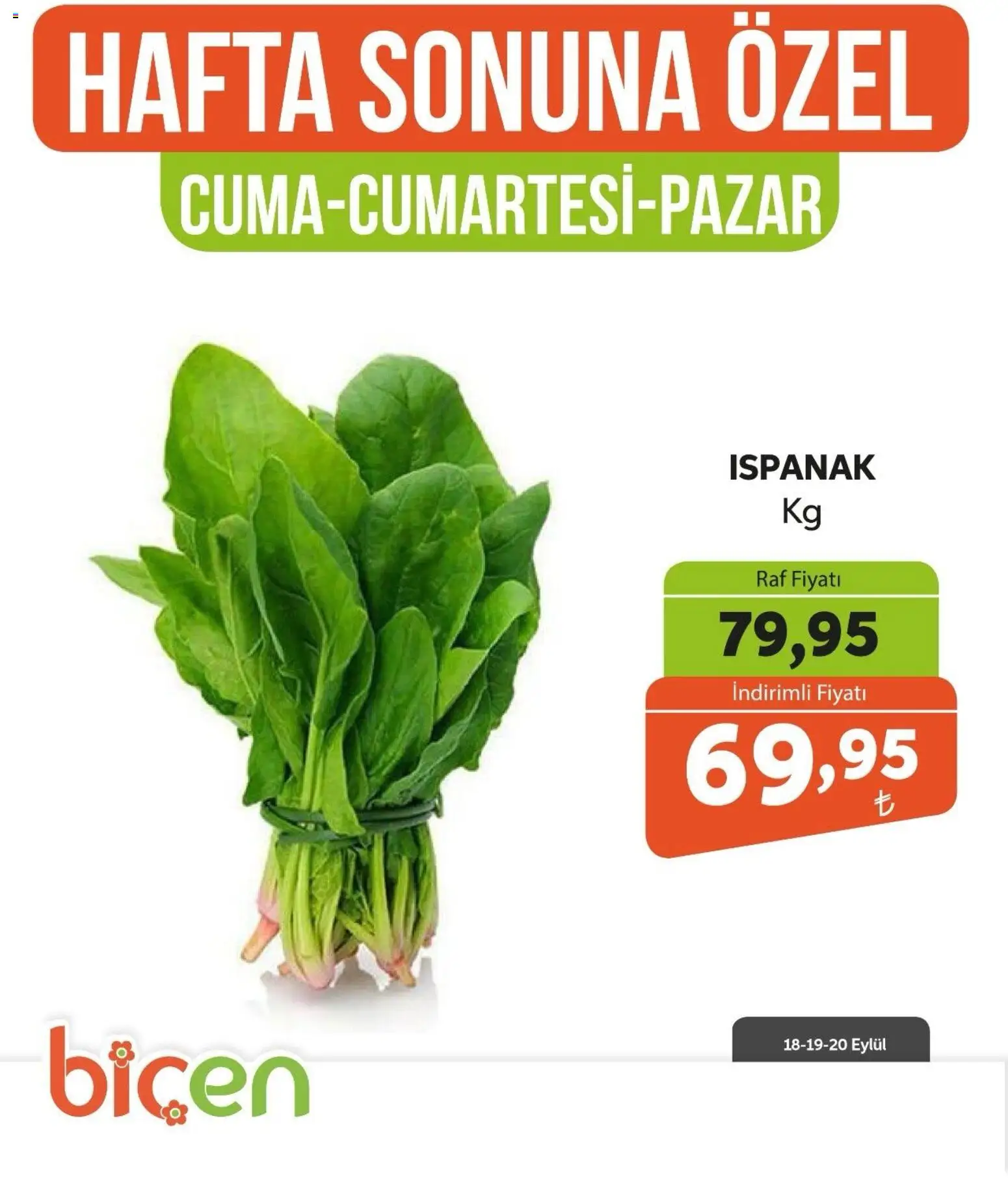 Biçen Market - Hafta Sonuna Özel - Sebze İndirimi - 18 Eylül 2026 tarihinden itibaren geçerlidir | Sayfa: 14