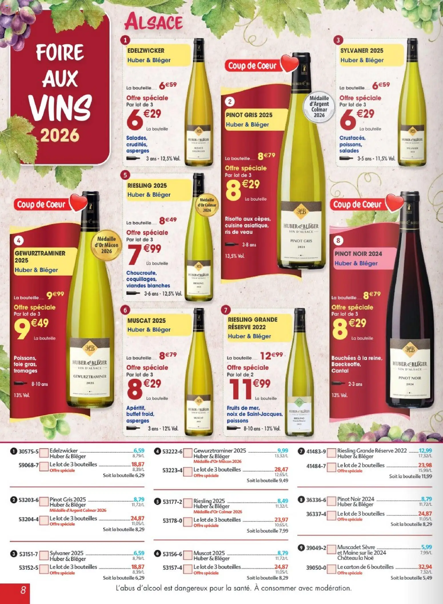 {H1} | Page: 8 | Produits: Ris de veau, Fruits, Bouteille, Vin
