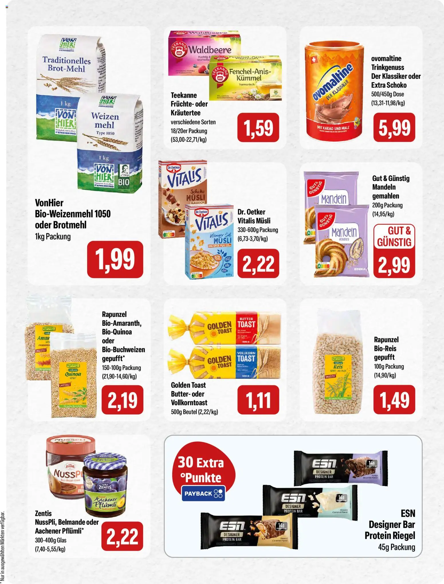 Feneberg Angebote – gültig ab 19.03.2026 | Seite: 11 | Produkte: Musli, Ovomaltine, Mehl, Mandeln