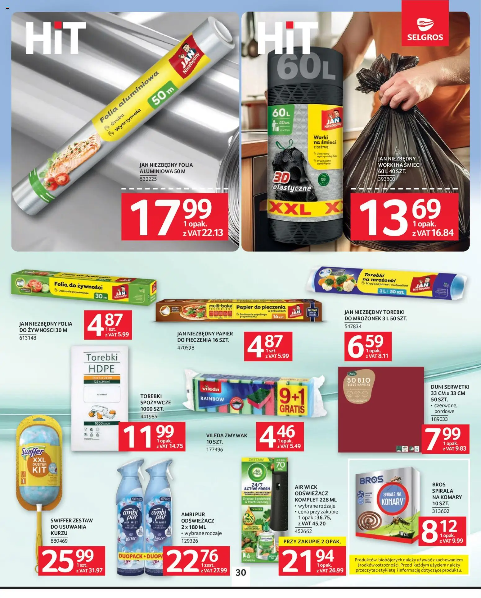 Selgros cash&carry gazetka od 07.05.2026 | Strona: 27 | Produkty: Odświeżacz, Papier do pieczenia, Vileda, Torebki