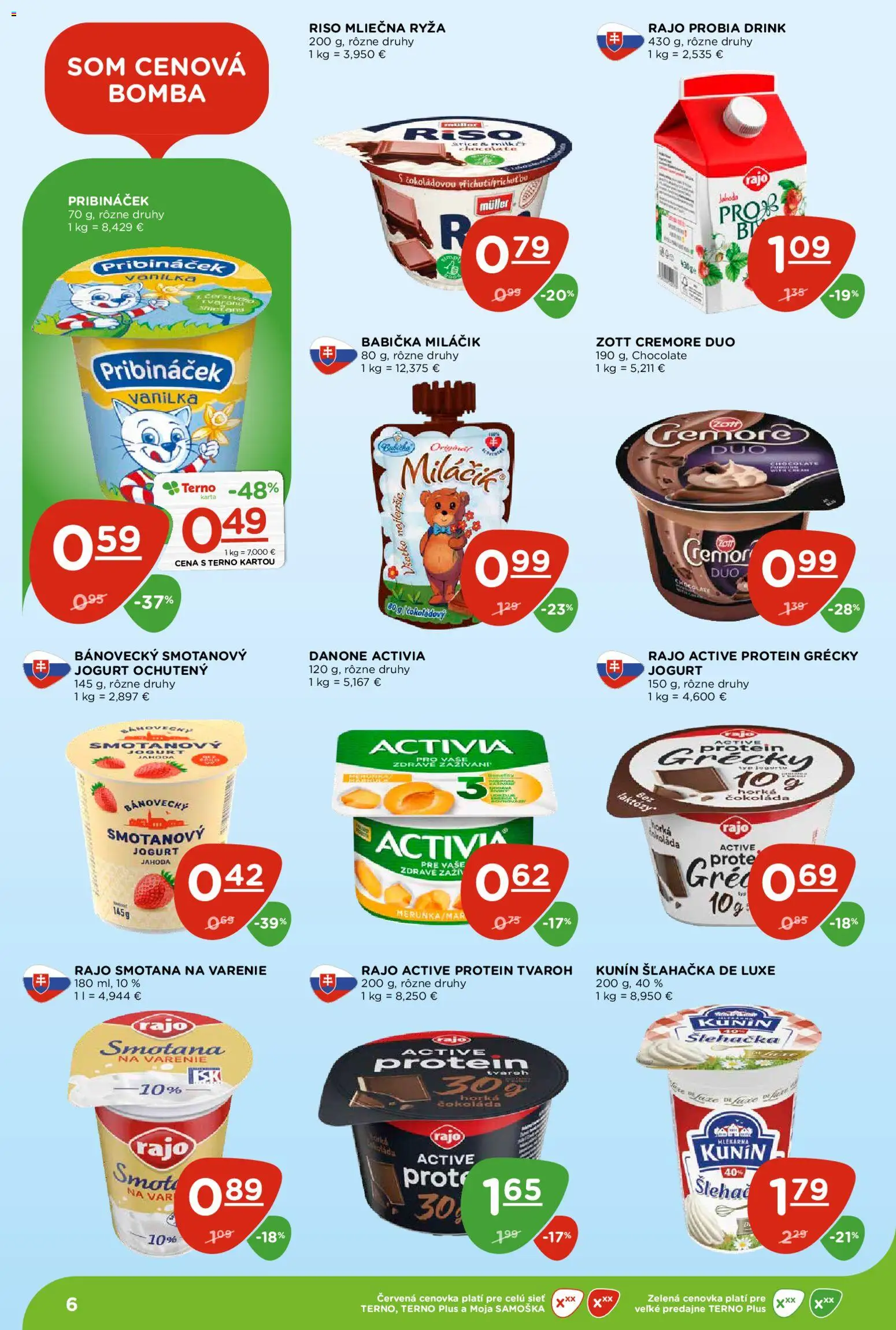 Nové Terno akcie – leták je platný od 15.10.2026 | Strana: 6 | Produkty: Jogurt, Čokoláda, Mliečna ryža, Šľahačka