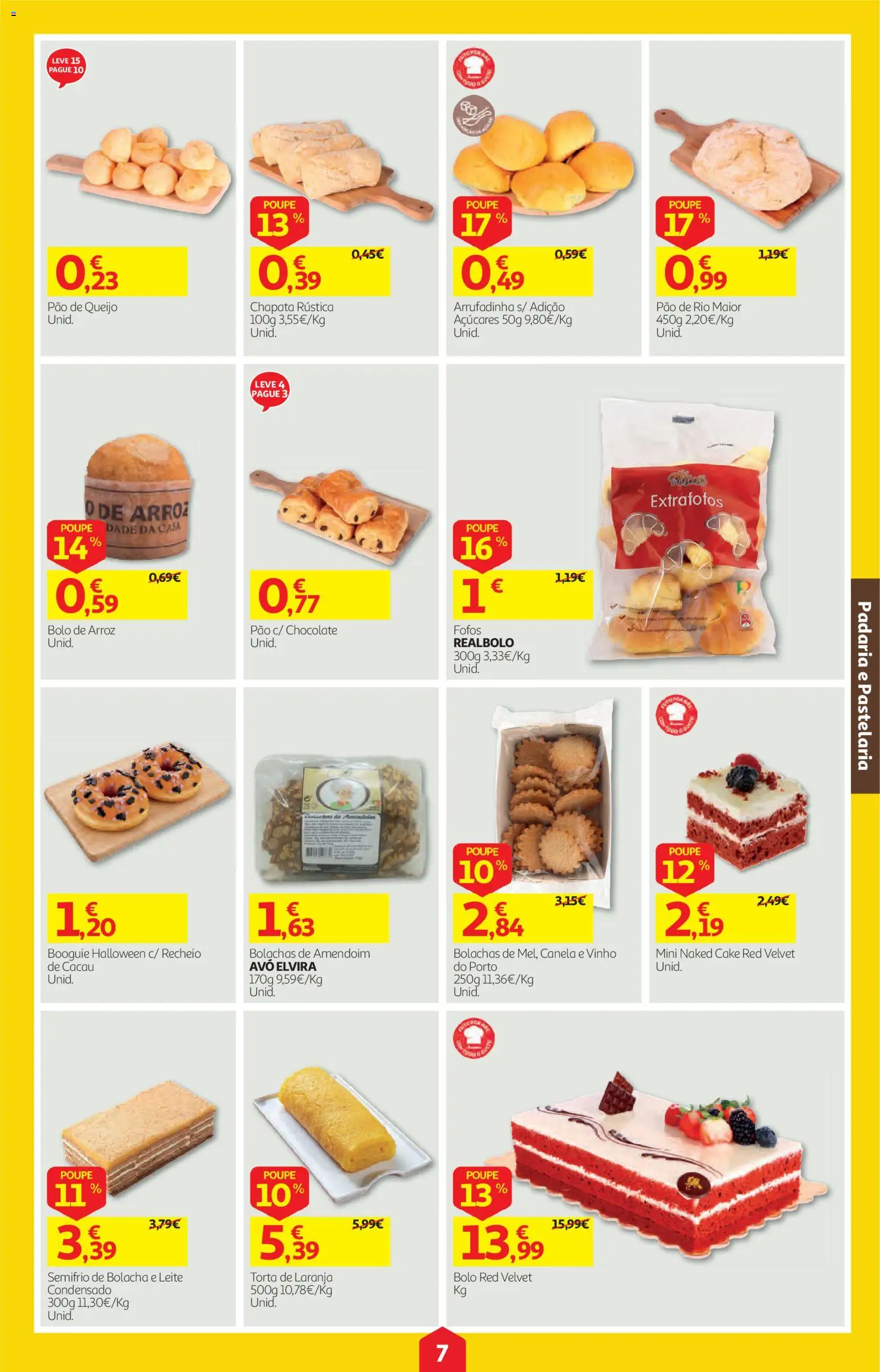 Auchan folheto │ válido de 22/10/2026 | Página: 7 | Produtos: Padaria, Pão de queijo, Bolo, Vinho