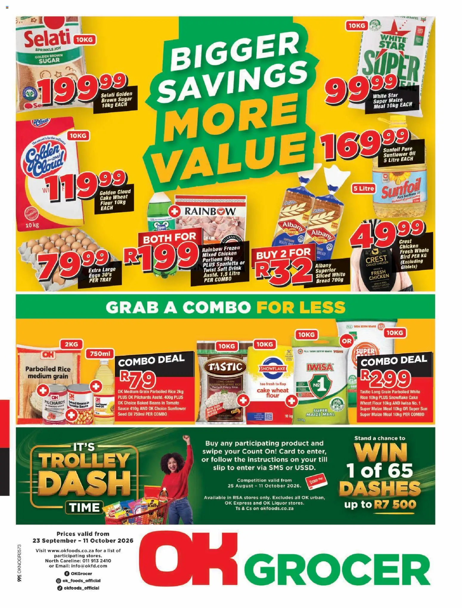 New OK Foods catalogue – valid from 23/09/2026 | Page: 1 | Products: Pilchards, Eggs, Bread, Chicken