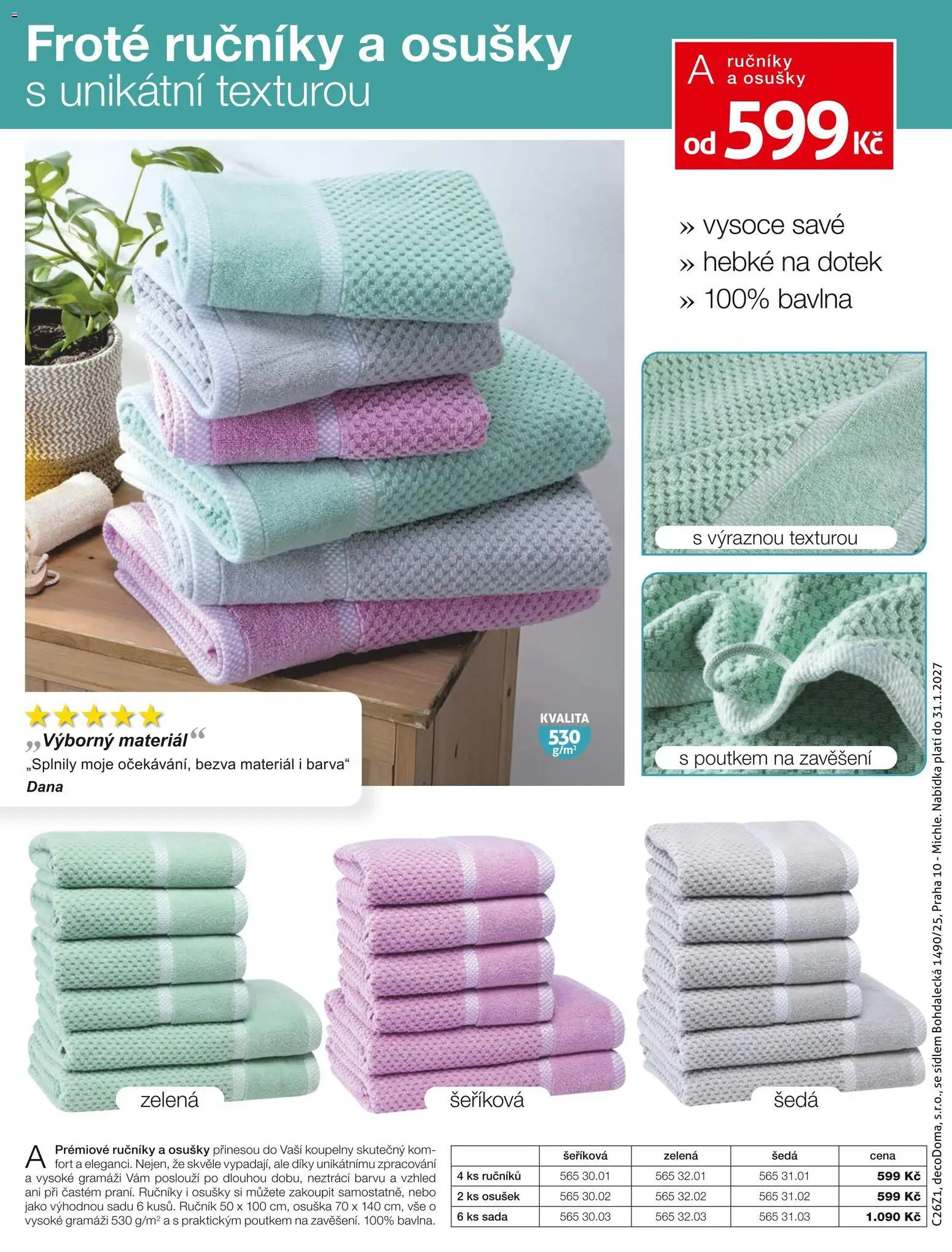 Decodoma katalog Podzim 2026 od 01.09.2026 | Strana: 63 | Produkty: Ručník, Osuška, Osušky, Ručníky