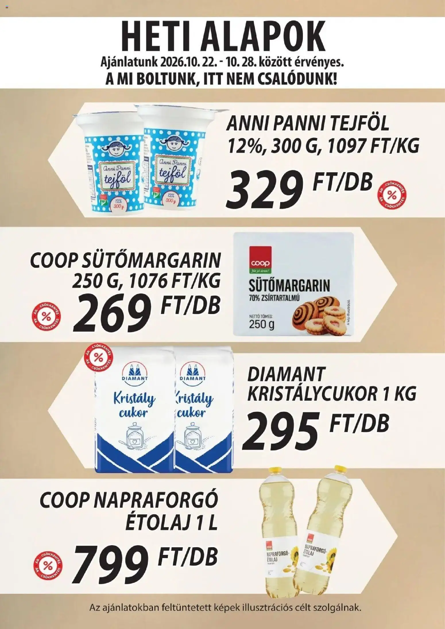COOP Szolnok akciós újság Békésszentandrás - 2026.10.22. -tól/töl > akció, lapozható szórólap 🛍️ | Oldal: 4 | Termékek: Napraforgó, Kristálycukor, Tejföl, Cukor