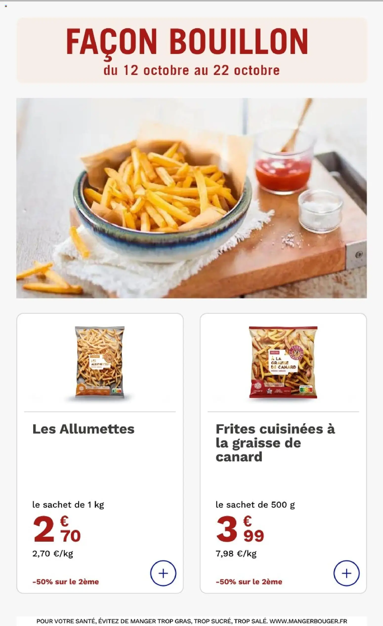 {H1} | Page: 4 | Produits: Canard, Graisse de canard, Frites, Bouillon