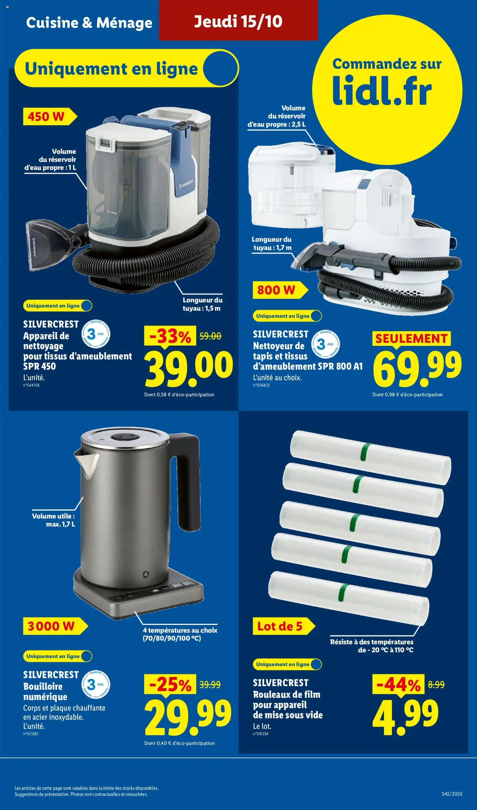 {H1} | Page: 13 | Produits: Bouilloire, Appareil de mise sous vide, Tuyau, Tapis