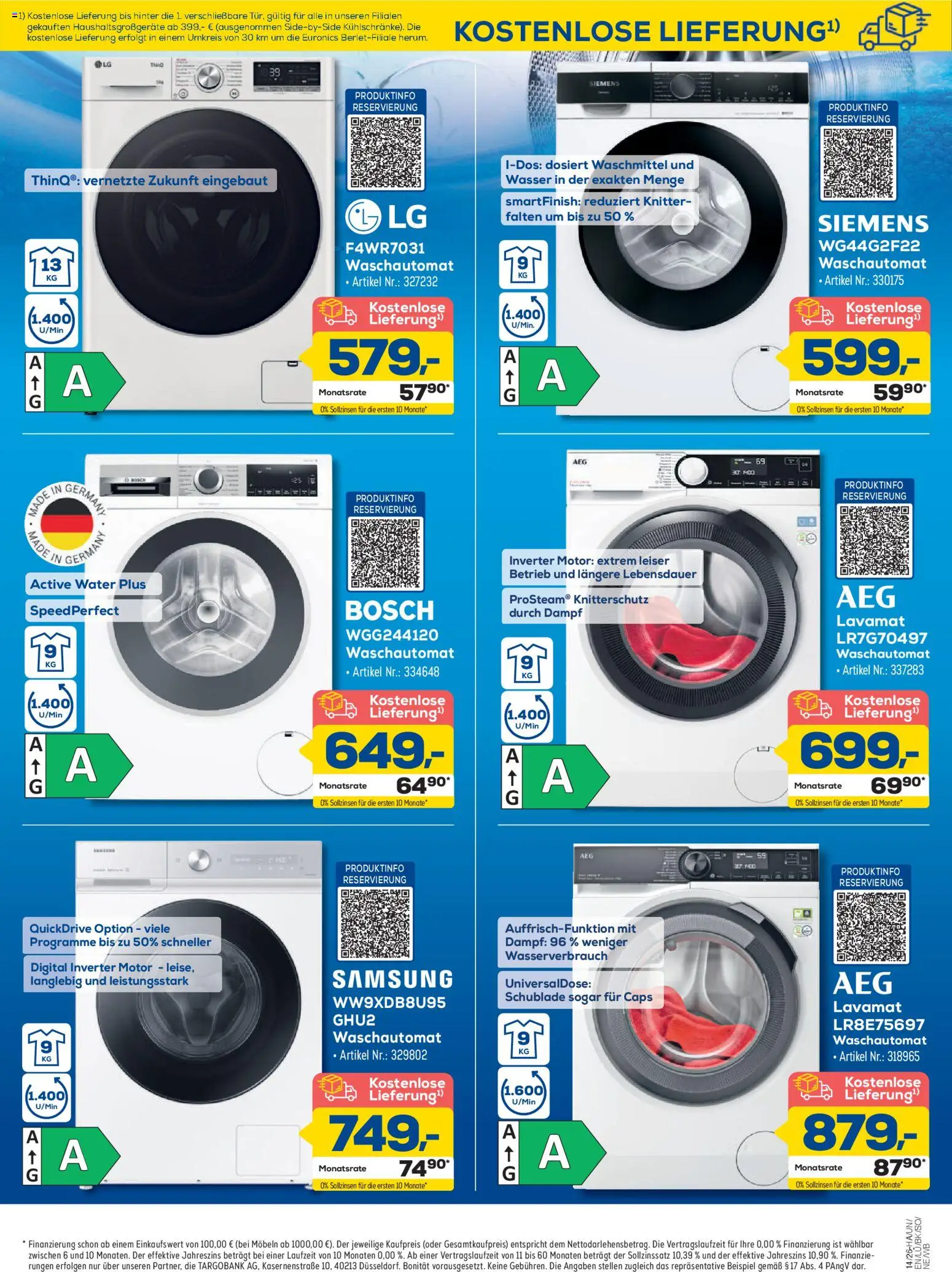 Euronics Prospekt Berlet – gültig ab 26.03.2026 | Seite: 3 | Produkte: Bosch, Siemens, Wasser, Waschmittel