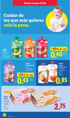 Vista previa LUPILU Bolsita postre lácteo, LUPILU Bolsita postre lácteo 2 variedades: galleta o fresa y plátano. válido desde el 12/10/2026 | Página: 24