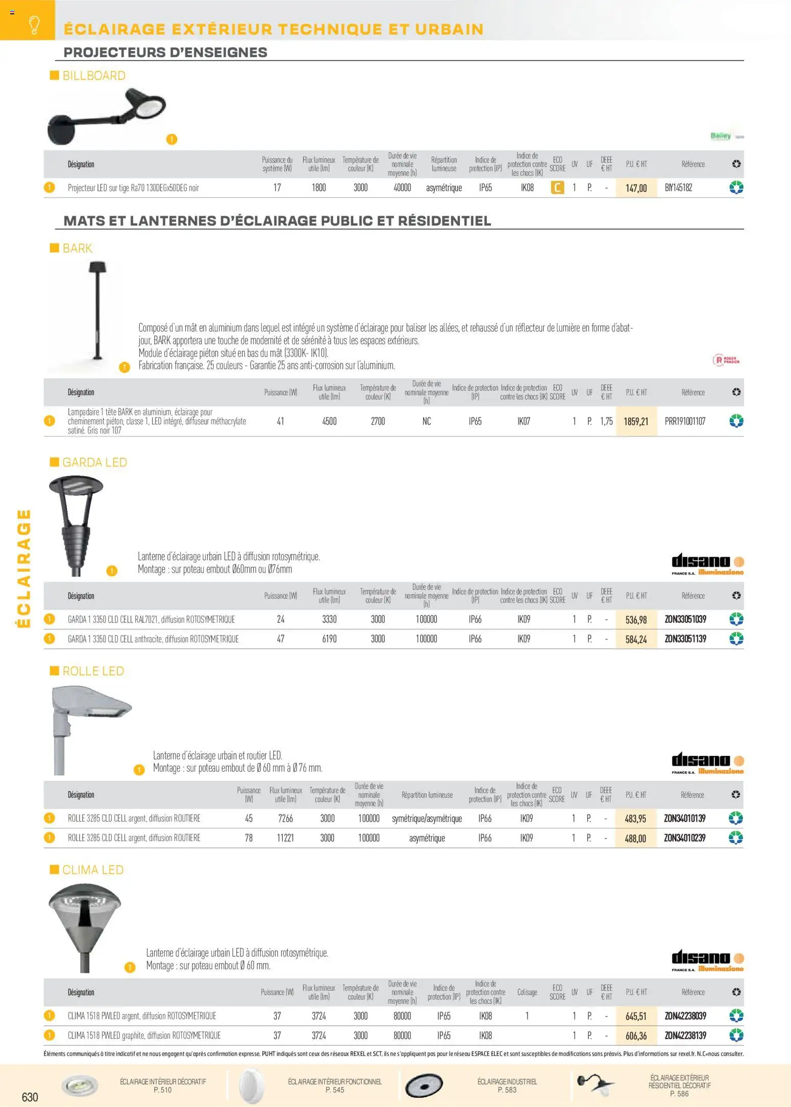 {H1} | Page: 122 | Produits: Lampadaire, Diffuseur, Éclairage, Projecteur