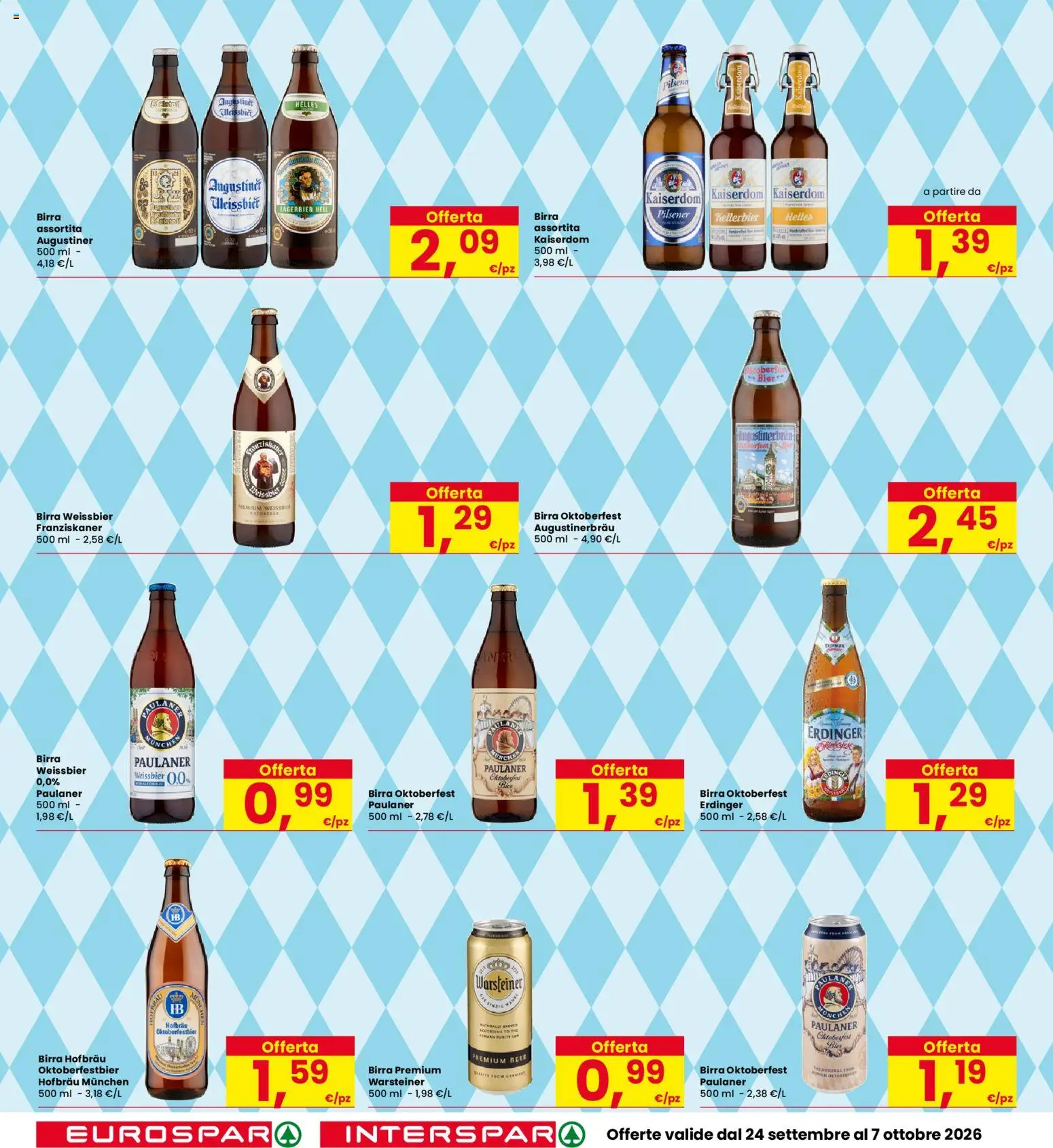 Volantino Eurospar del 24/09/2026 | Pagina: 16 | Prodotti: Birra, The