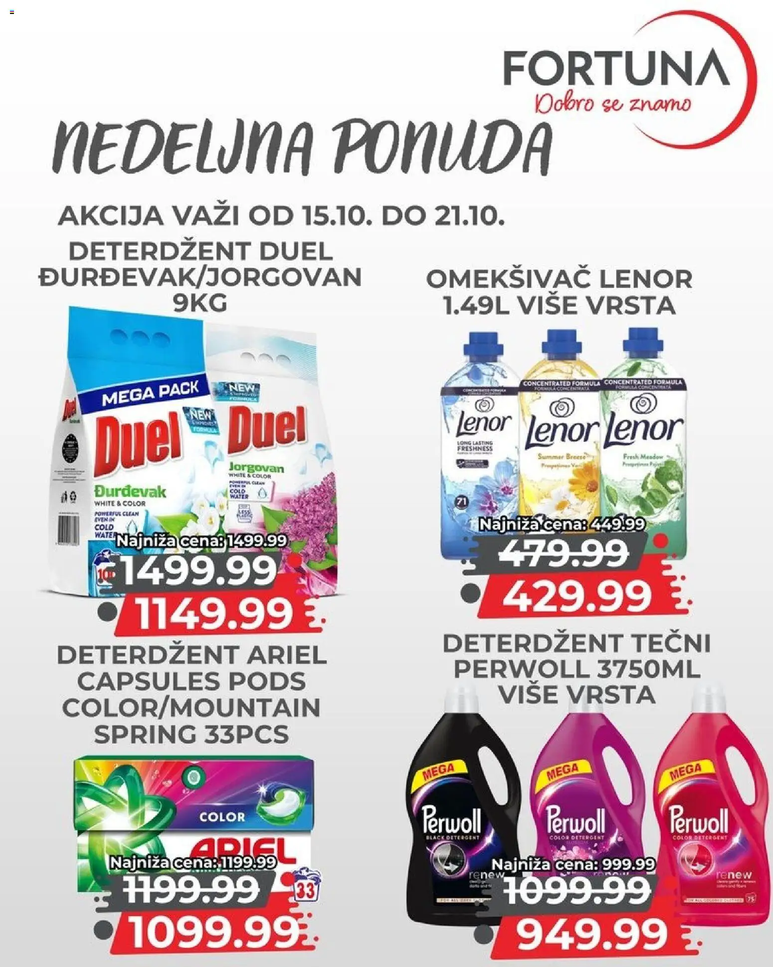 Fortuna Market katalog - važi od 15.10.2026 | Strana: 11 | Proizvode: Deterdžent, Ariel, Lenor, Perwoll