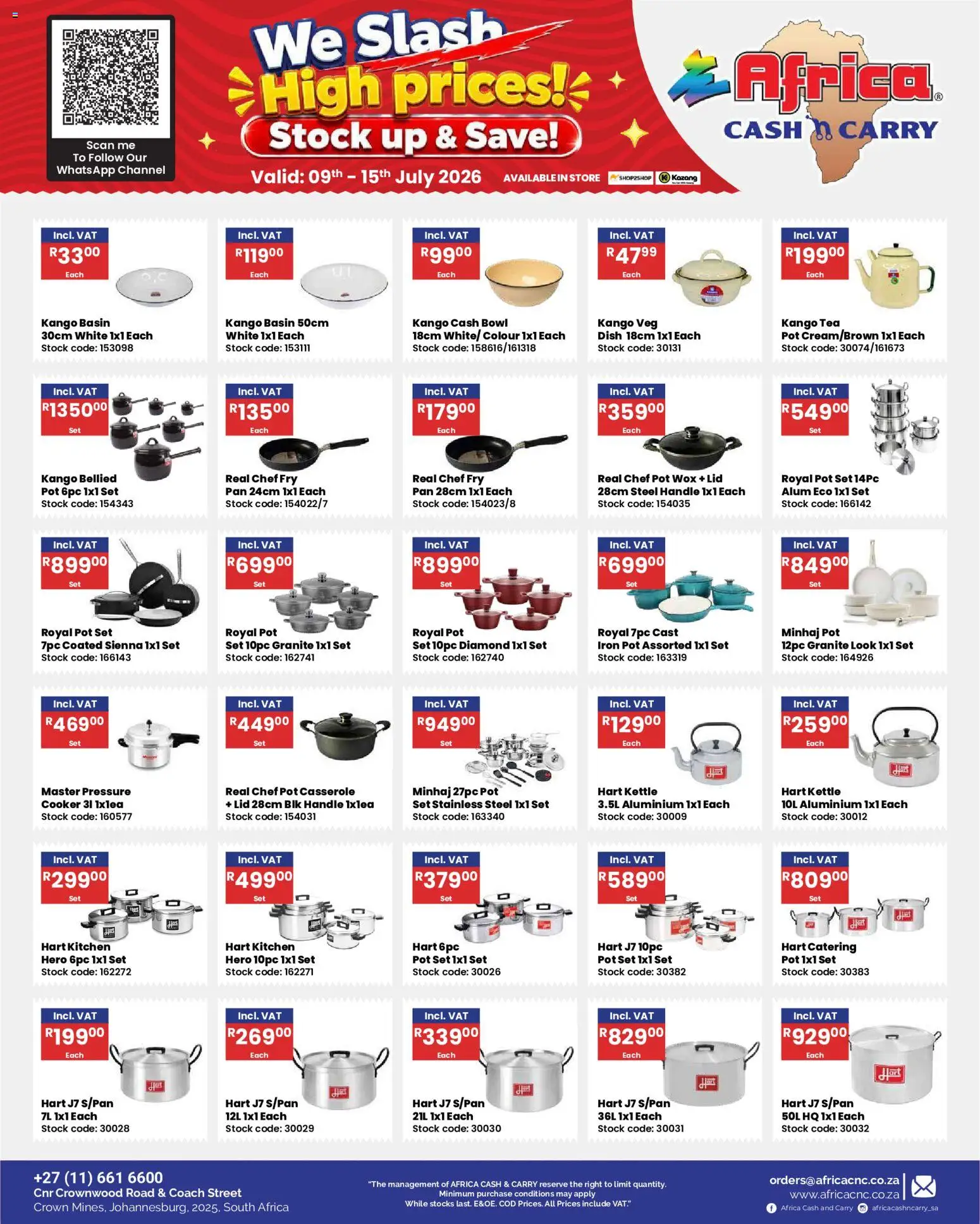 New Africa Cash & Carry catalogue – valid from 09/07/2026 | Page: 41 | Products: Bowl, Kettle, Tea, Stock