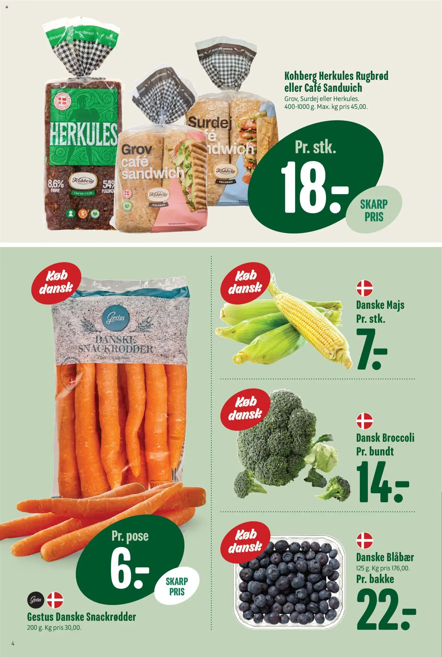 Min Købmand tilbudsavis – gyldig fra 14/08/2026 | Side: 4 | Produkter: Blåbær, Broccoli, Majs, Rugbrød