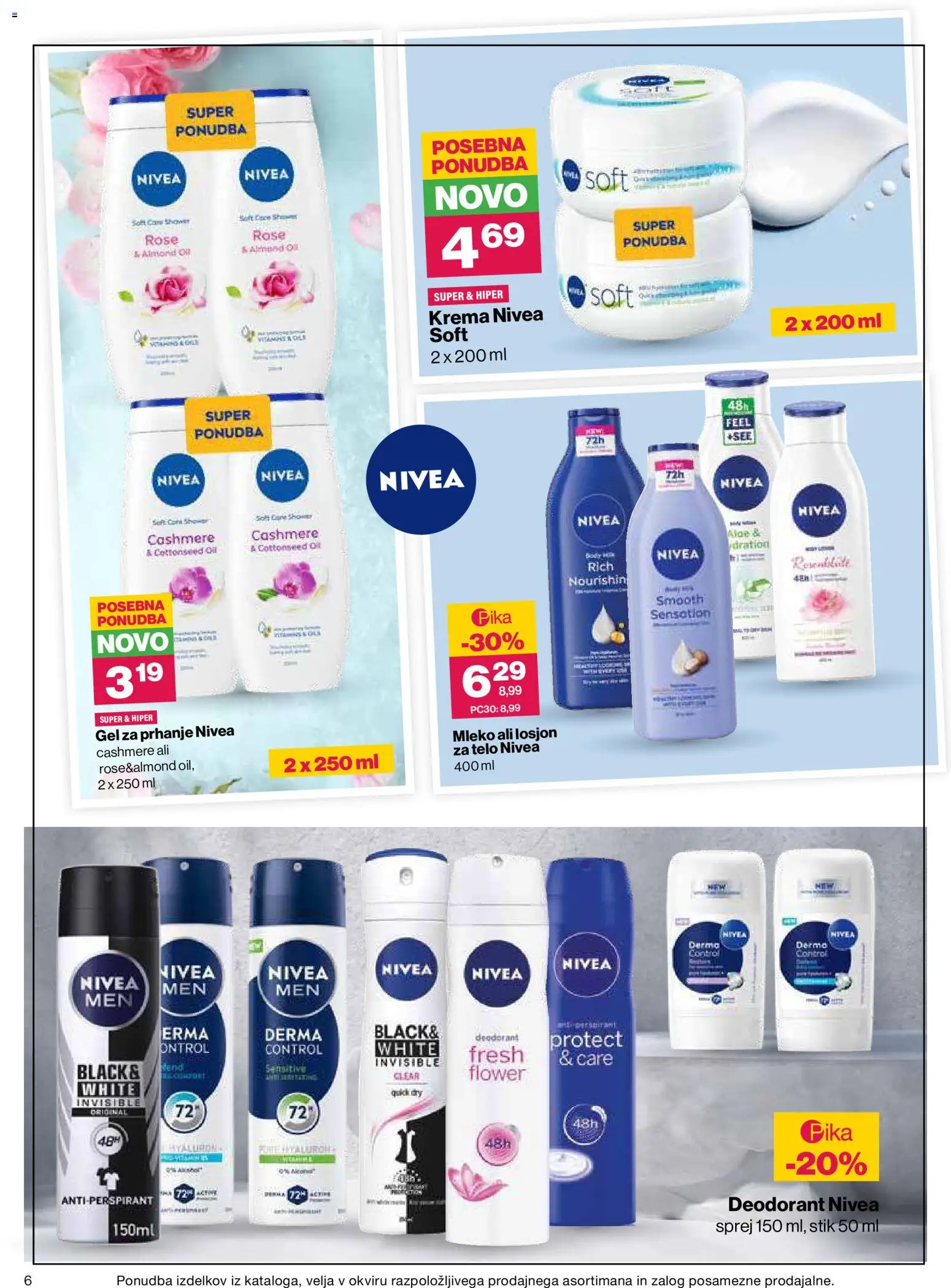 Novi Mercator katalog ponudbe – veljaven od 26.08.2026 | Stran: 6 | Izdelki: Gel za prhanje, Krema, Deodorant, Antiperspirant
