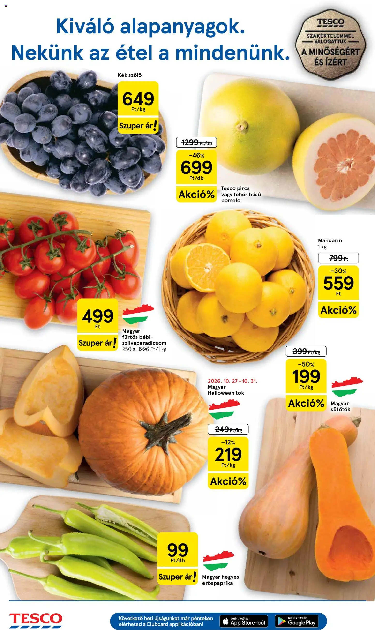 Tesco akciós ujság - amely érvényes a következő dátumtól: 2026.10.29. | Oldal: 2
