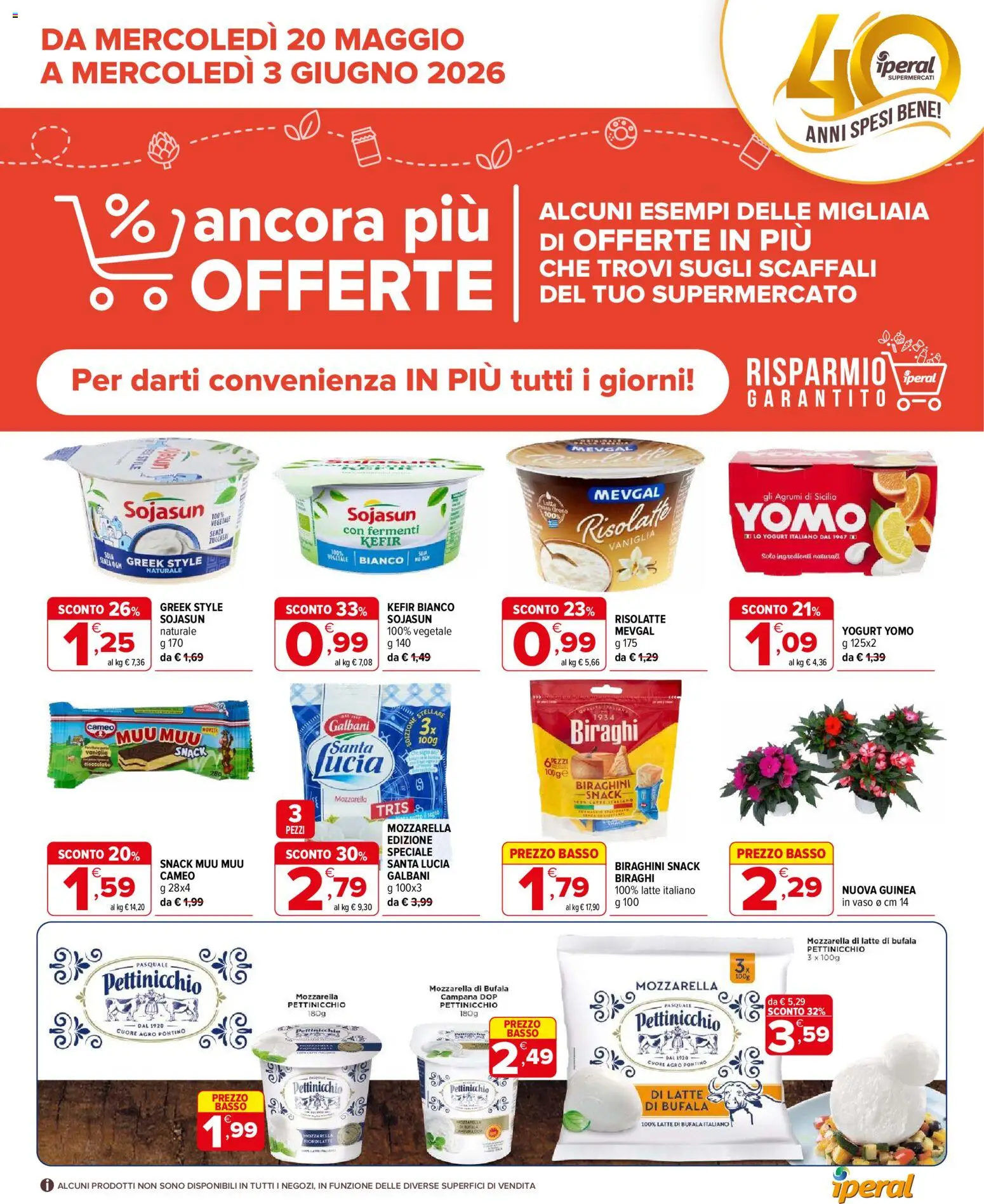 Volantino Iperal del 20.05.2026 | Pagina: 1 | Prodotti: Yogurt, Mozzarella, Latte, Agrumi