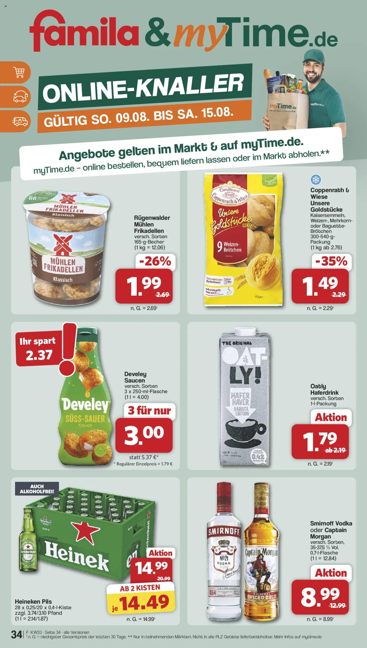 Famila Nordwest Prospekt – gültig ab 10.08.2026 | Seite: 40 | Produkte: Baguette, Heineken, Oatly, Captain morgan