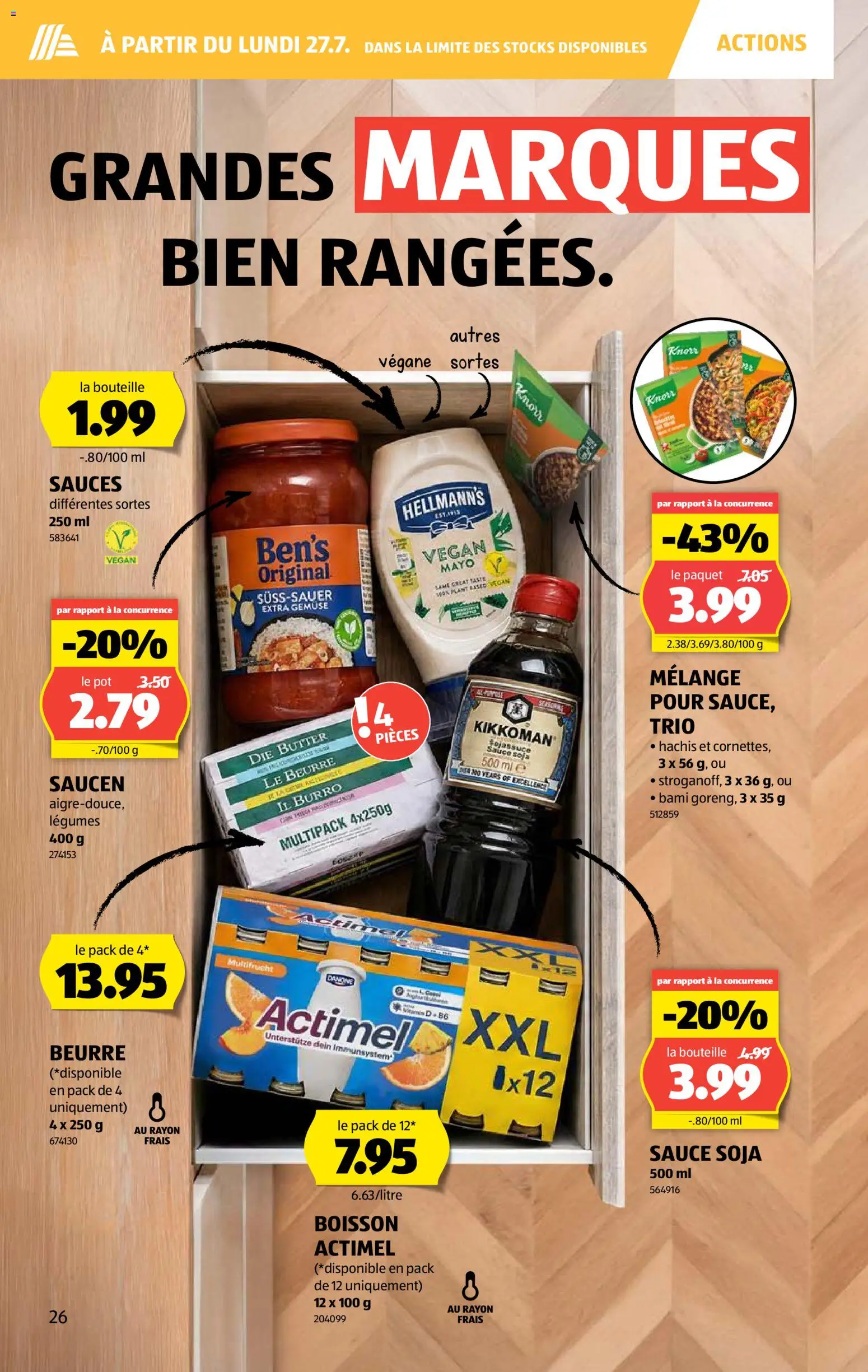 Aldi aktionen FR – gültig ab 23.07.2026 | Seite: 26 | Produkte: Actimel, Butter, Gemüse