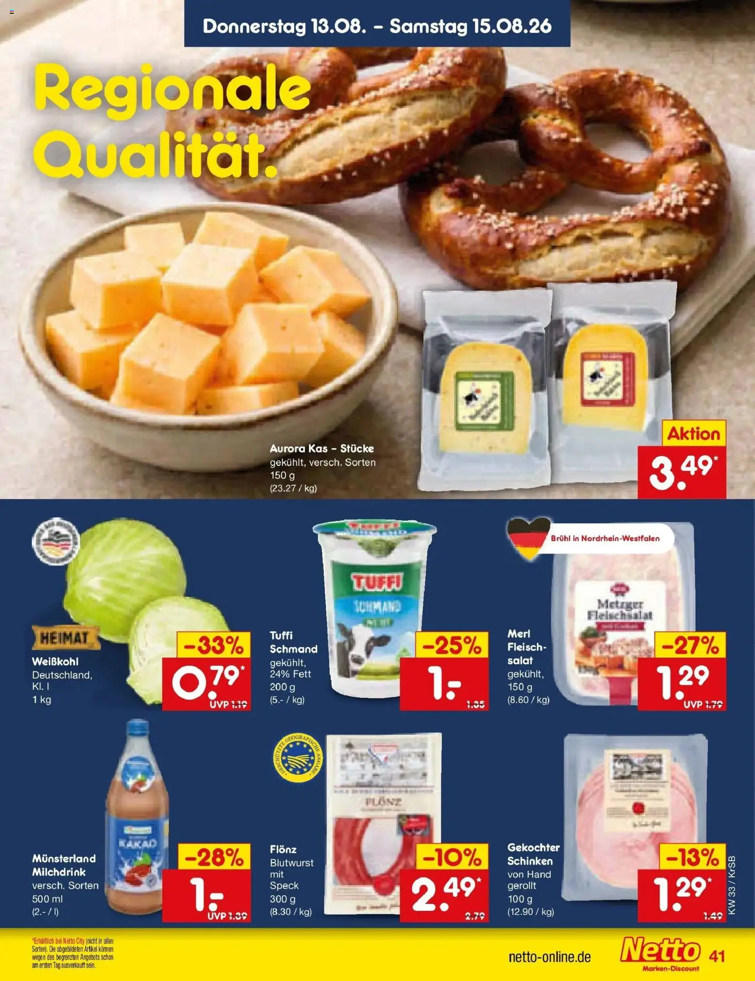 Netto Marken-Discount Prospekt Jüchen (ab 10.08.2026) » Angebote | Seite: 57 | Produkte: Schinken, Fleisch, Salat