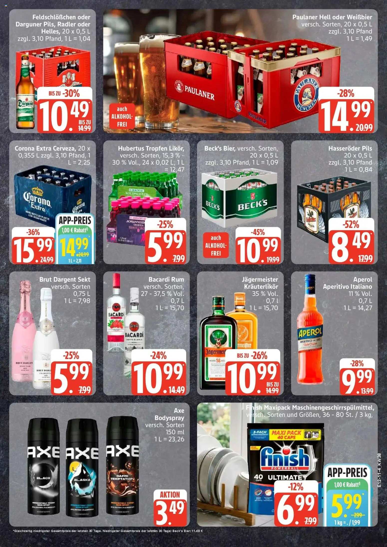 Edeka Prospekt Rostock-Gehlsdorf (ab 14.09.2026) » Angebote Online | Seite: 17 | Produkte: Weißbier, Sekt, Finish, Aperol