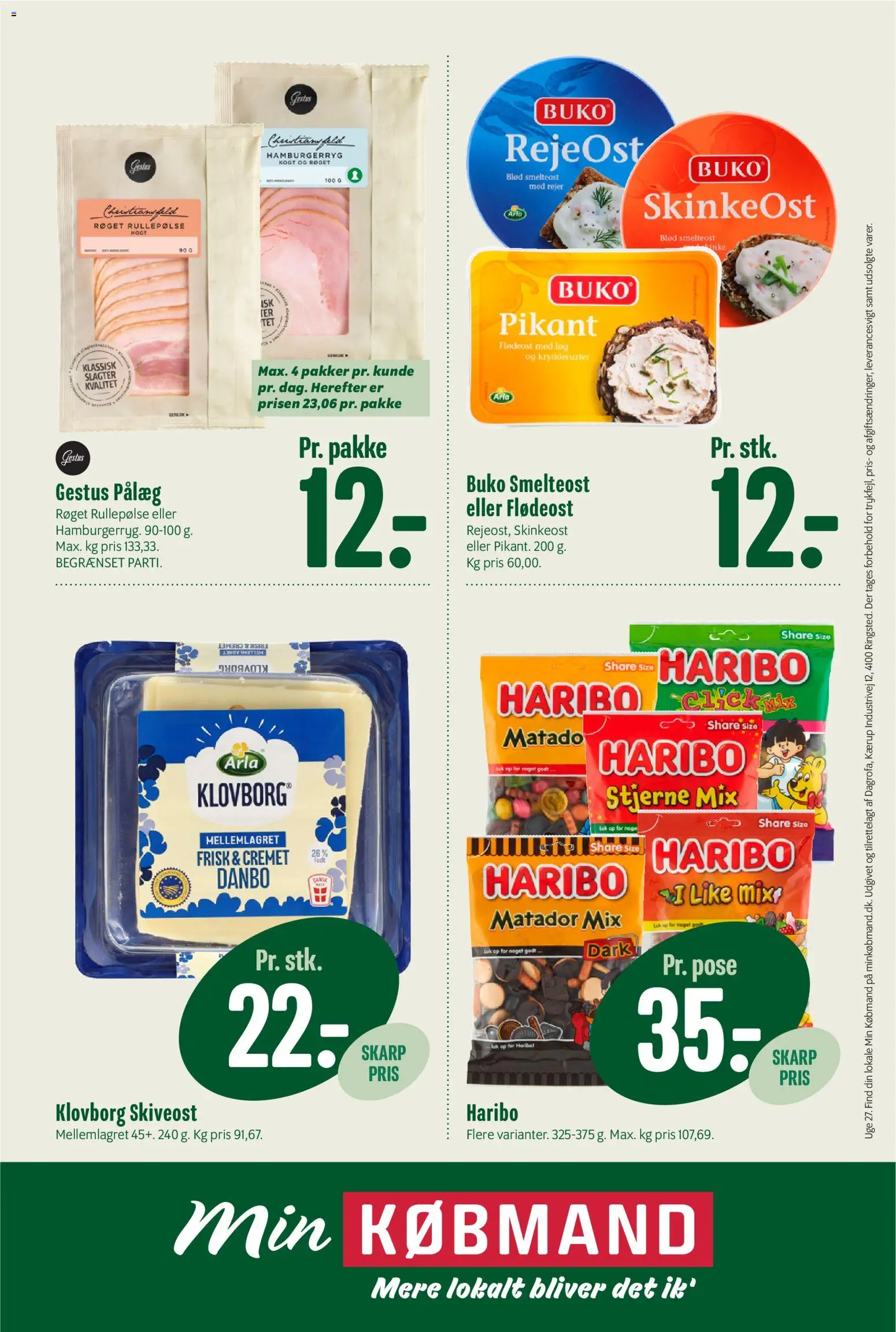Min Købmand tilbudsavis – gyldig fra 26/06/2026 | Side: 13 | Produkter: Løg, Pålæg, Flødeost, Skiveost