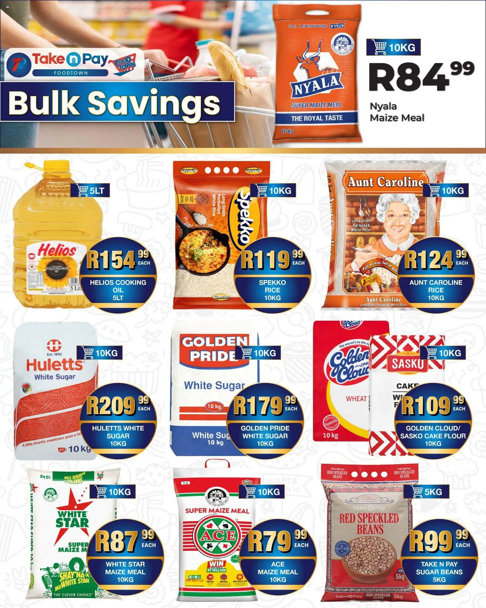 New Take n Pay catalogue – valid from 09.03.2026 | Page: 22 | Products: Beans, Maize meal, Rice, Sugar