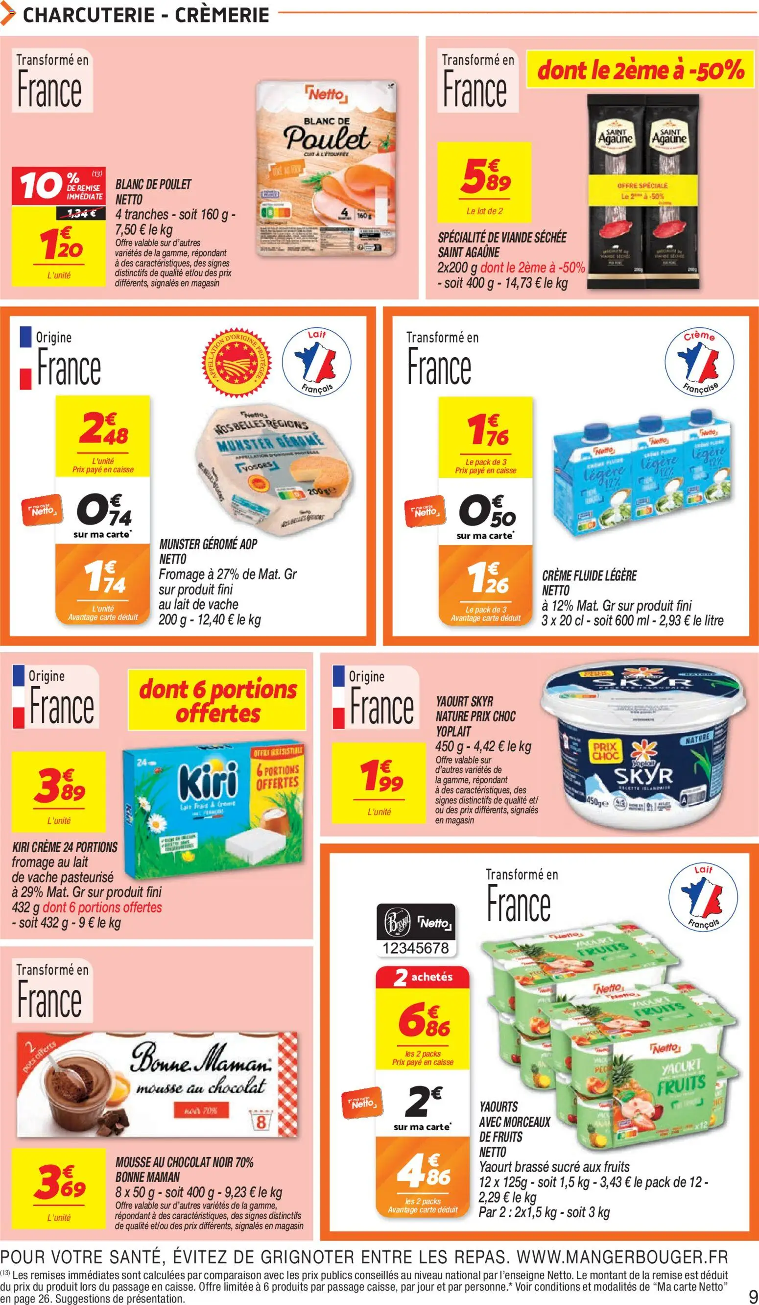 {H1} | Page: 9 | Produits: Yaourt brassé, Fruits, Yaourt, Skyr