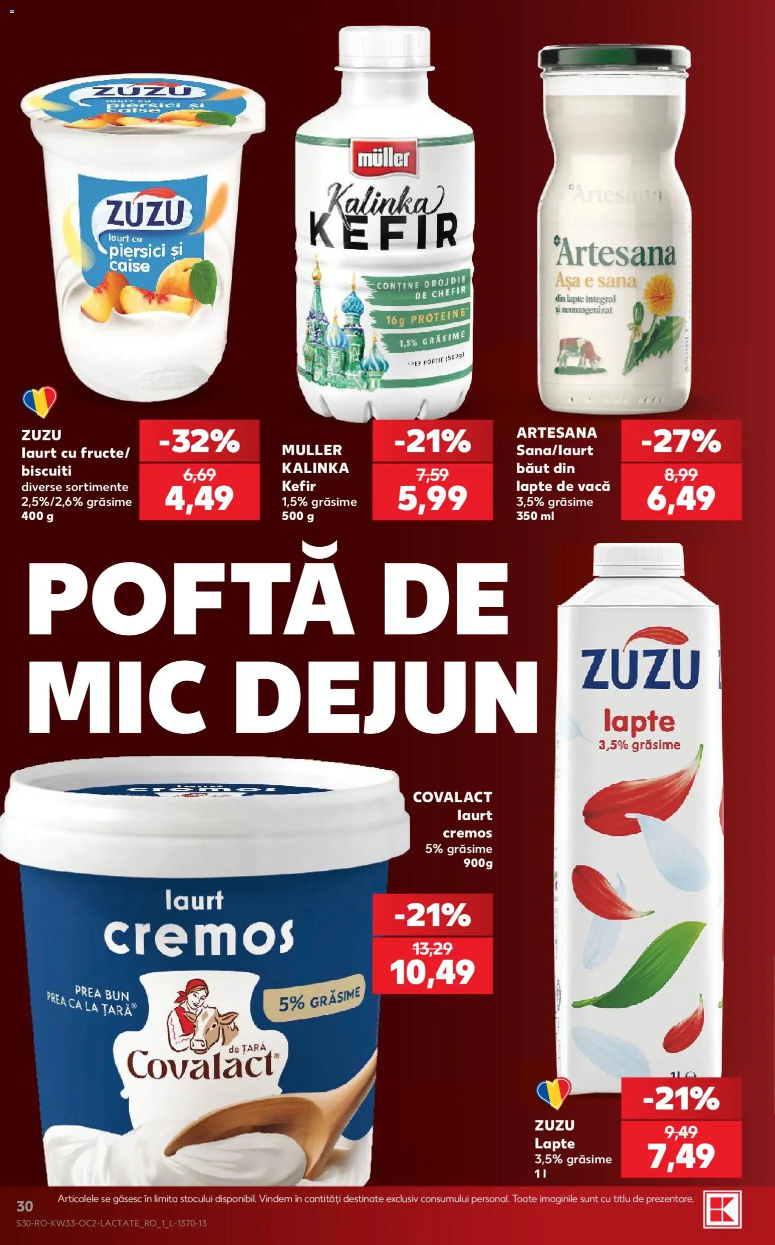 Noul catalog Kaufland – valabil de la 12.08.2026 | Pagină: 30 | Produse: Proteine, Lapte, Biscuiți, Piersici
